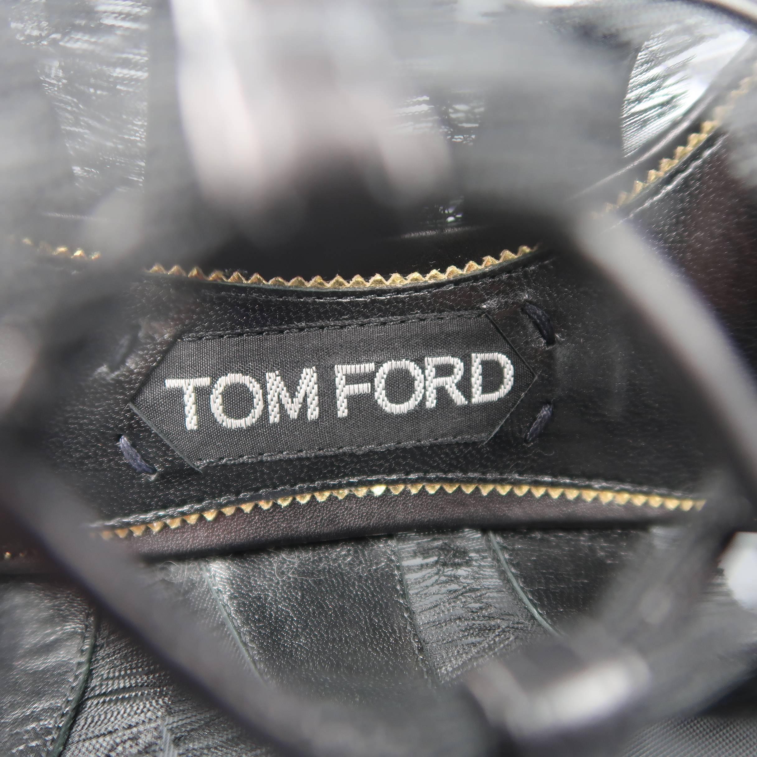 Tom Ford Black Leather Eyelash Fringe Piping Lace Up Sandals 4