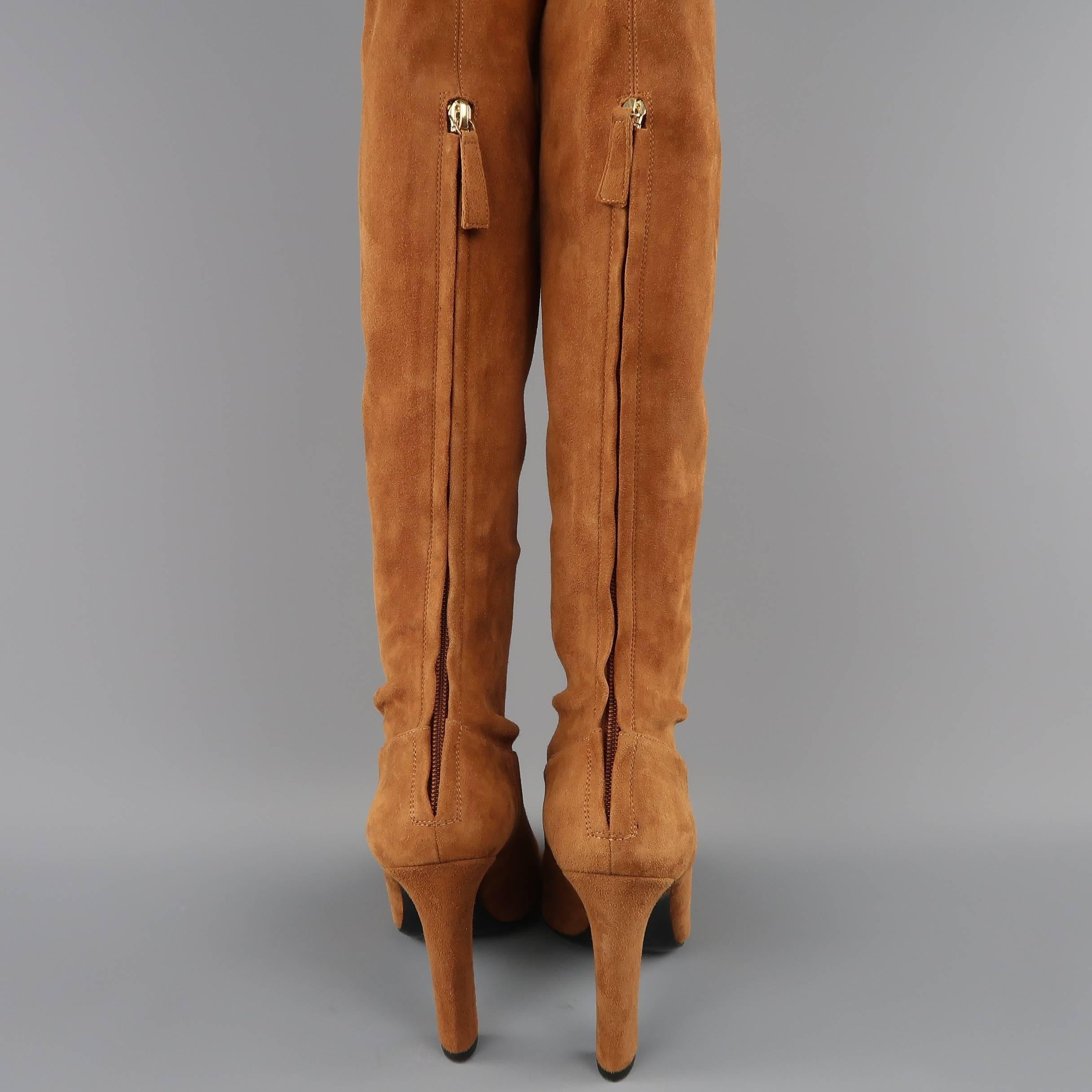 tan suede thigh high boots