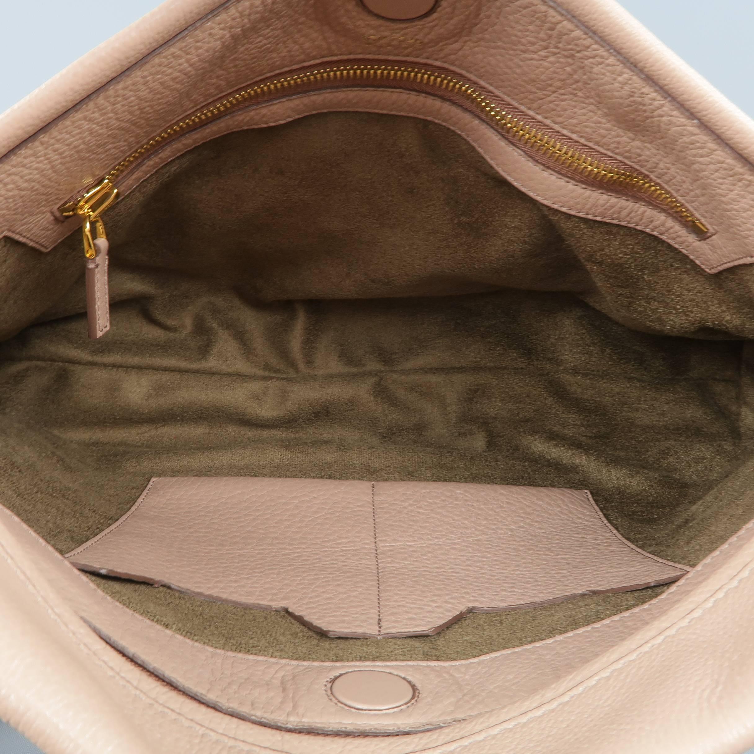 Tom Ford Handbag - Alix - Nude Textured Leather Gold Padlock Clutch Bag 6