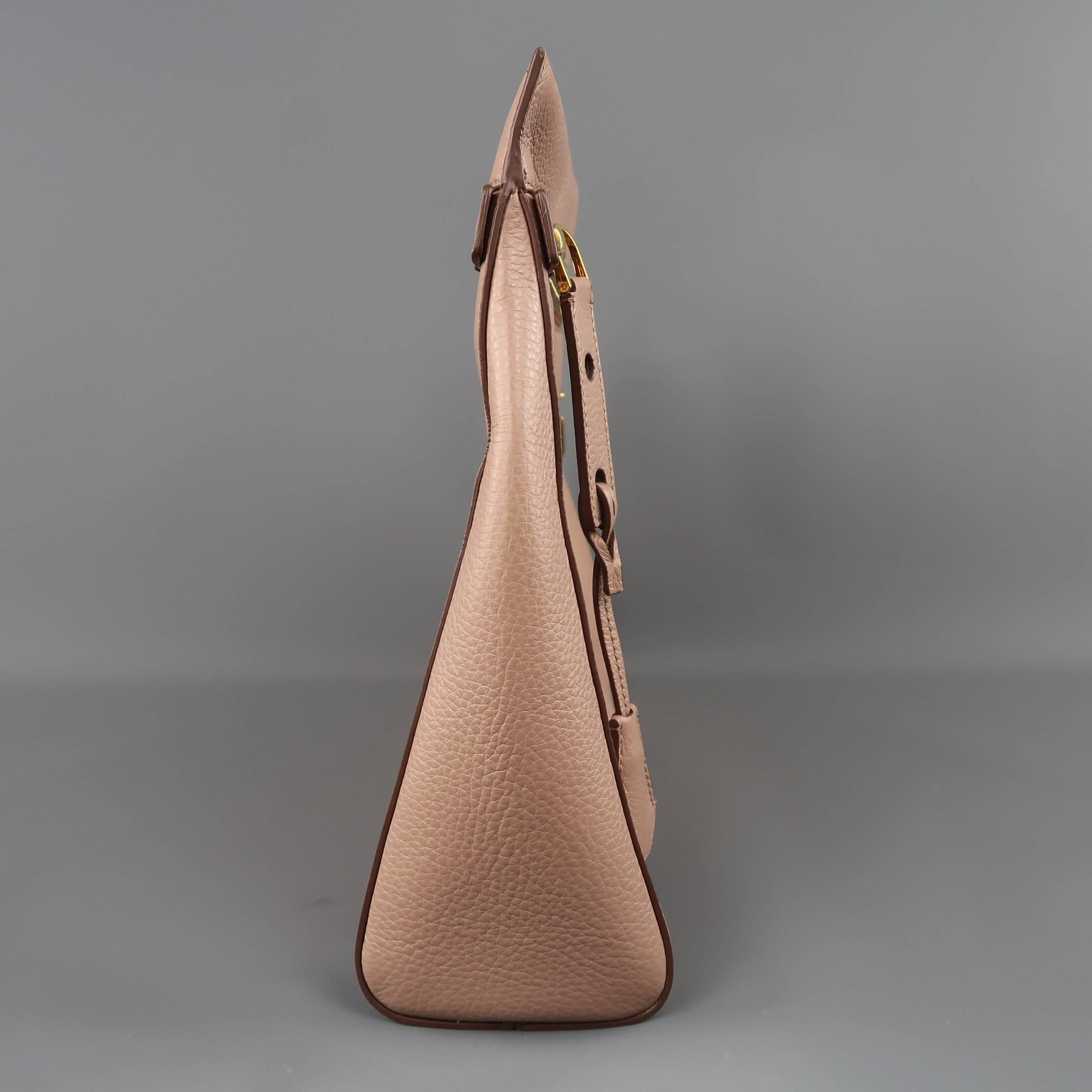 Women's Tom Ford Handbag - Alix - Nude Textured Leather Gold Padlock Clutch Bag