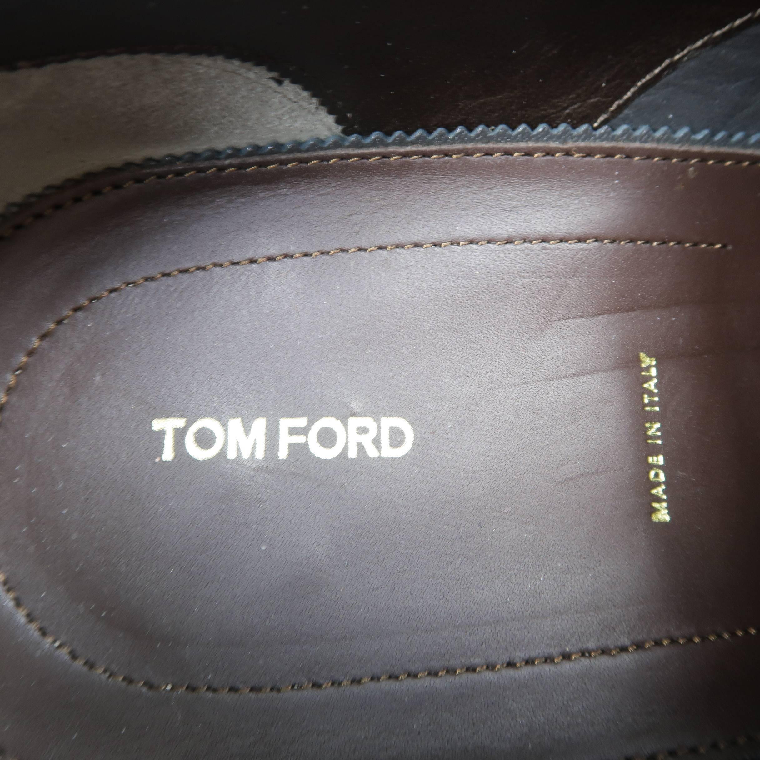 TOM FORD Shoes - Leather, Gray, Black, Dress, Edgar Medallion 5