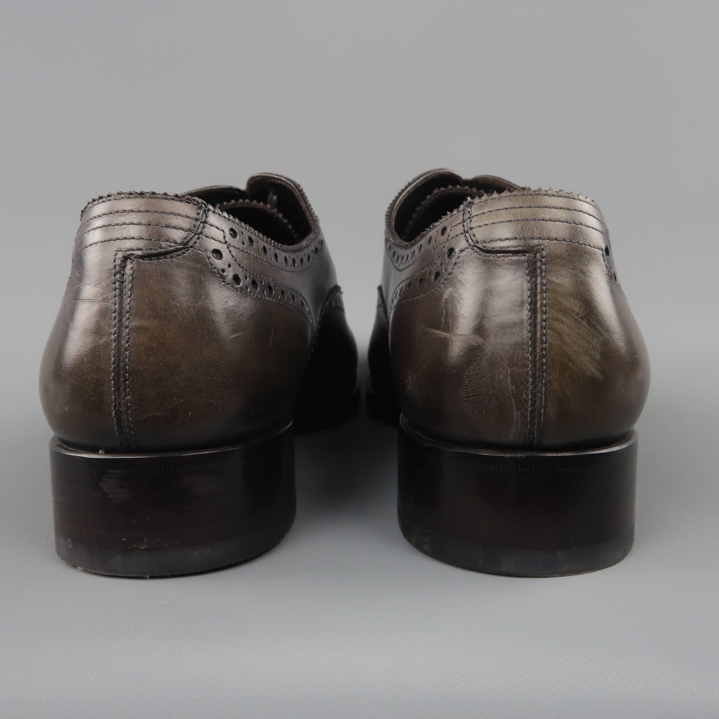 TOM FORD Shoes - Leather, Gray, Black, Dress, Edgar Medallion 4