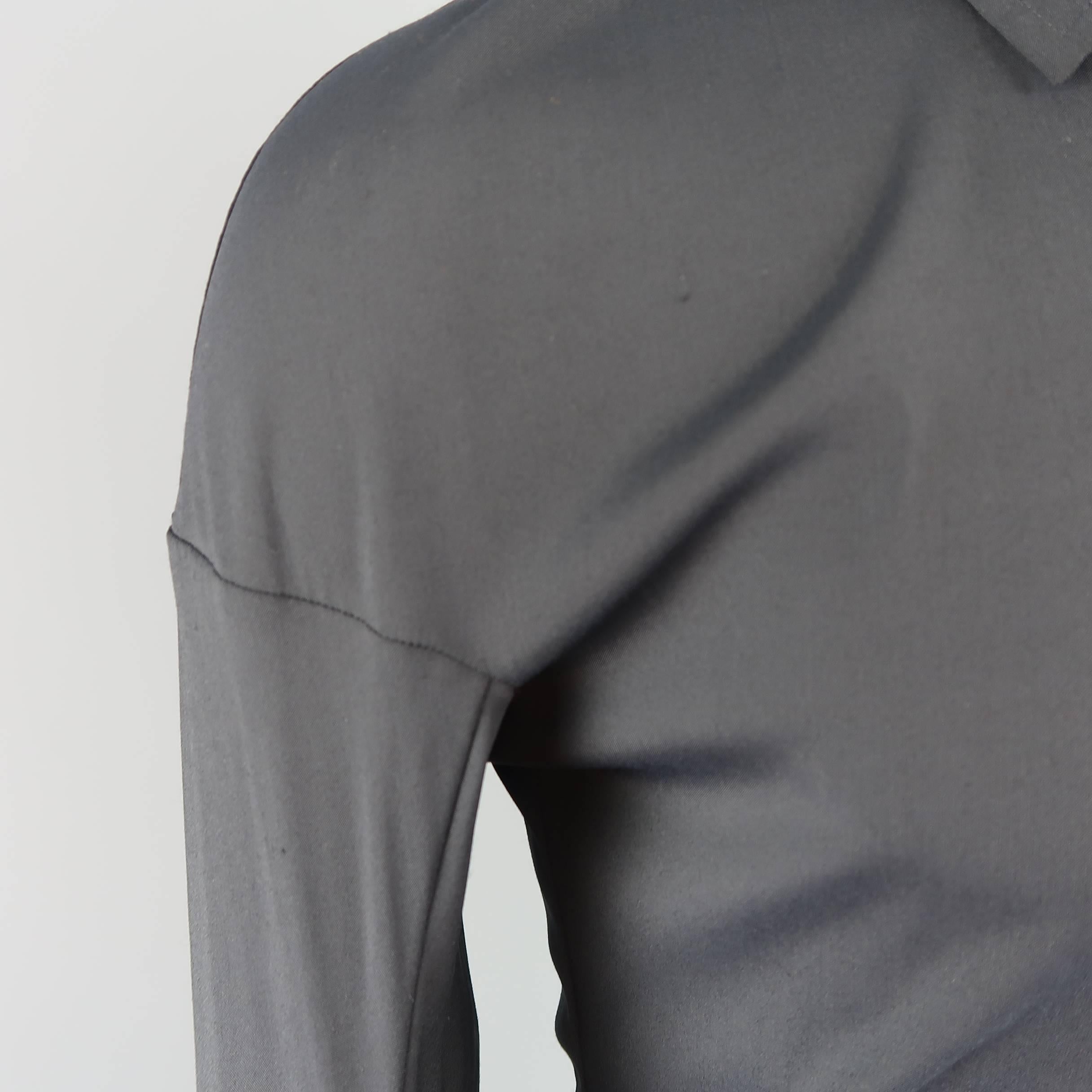 Women's Vivienne Westwood Black Stretch Wool High Collar Orb Shirt