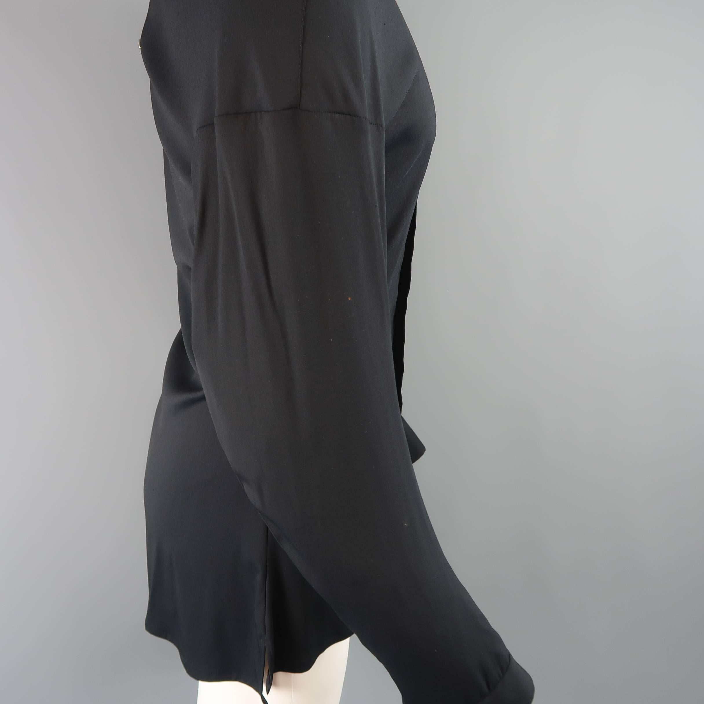 Vivienne Westwood Black Stretch Wool High Collar Orb Shirt 1