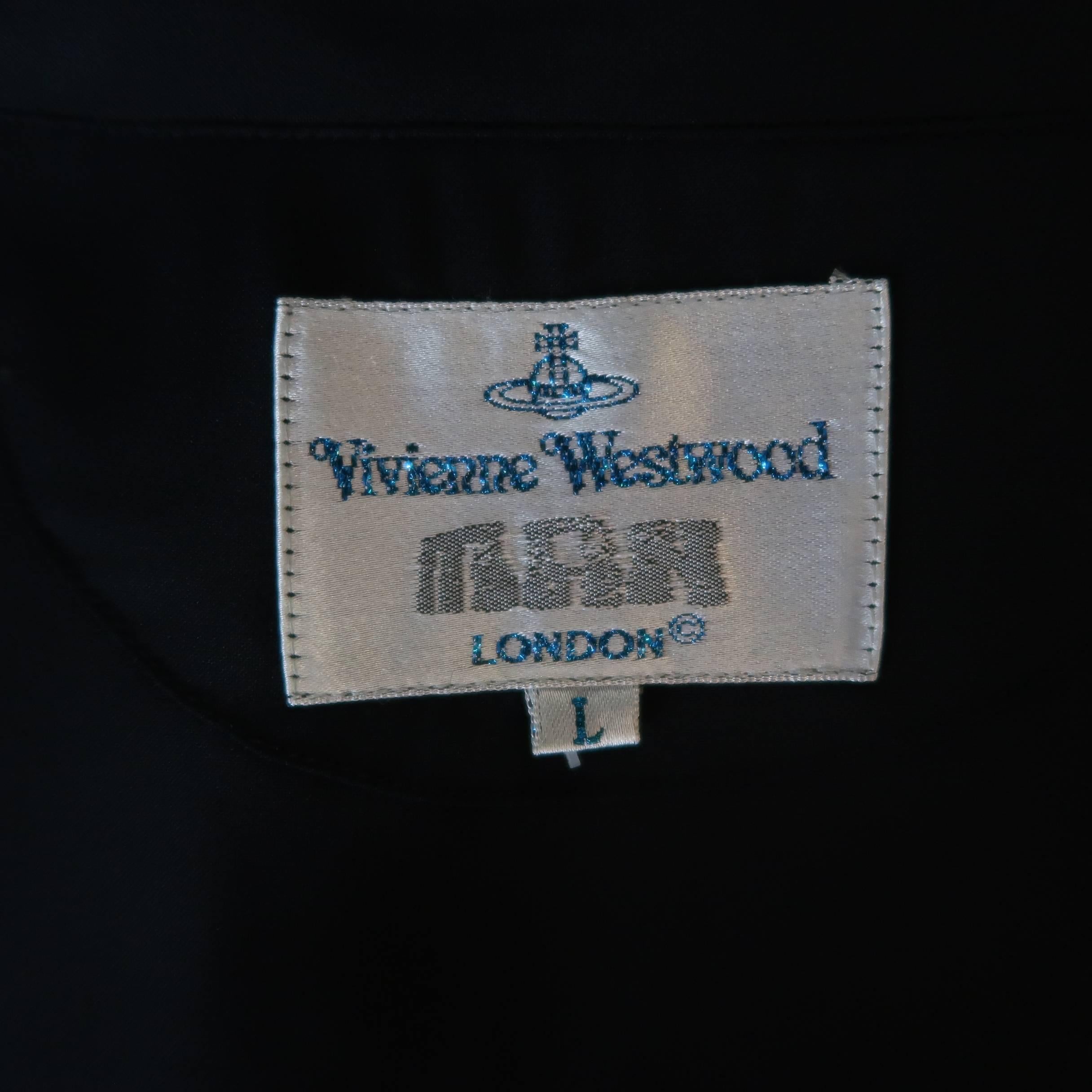 Vivienne Westwood Black Stretch Wool High Collar Orb Shirt 3