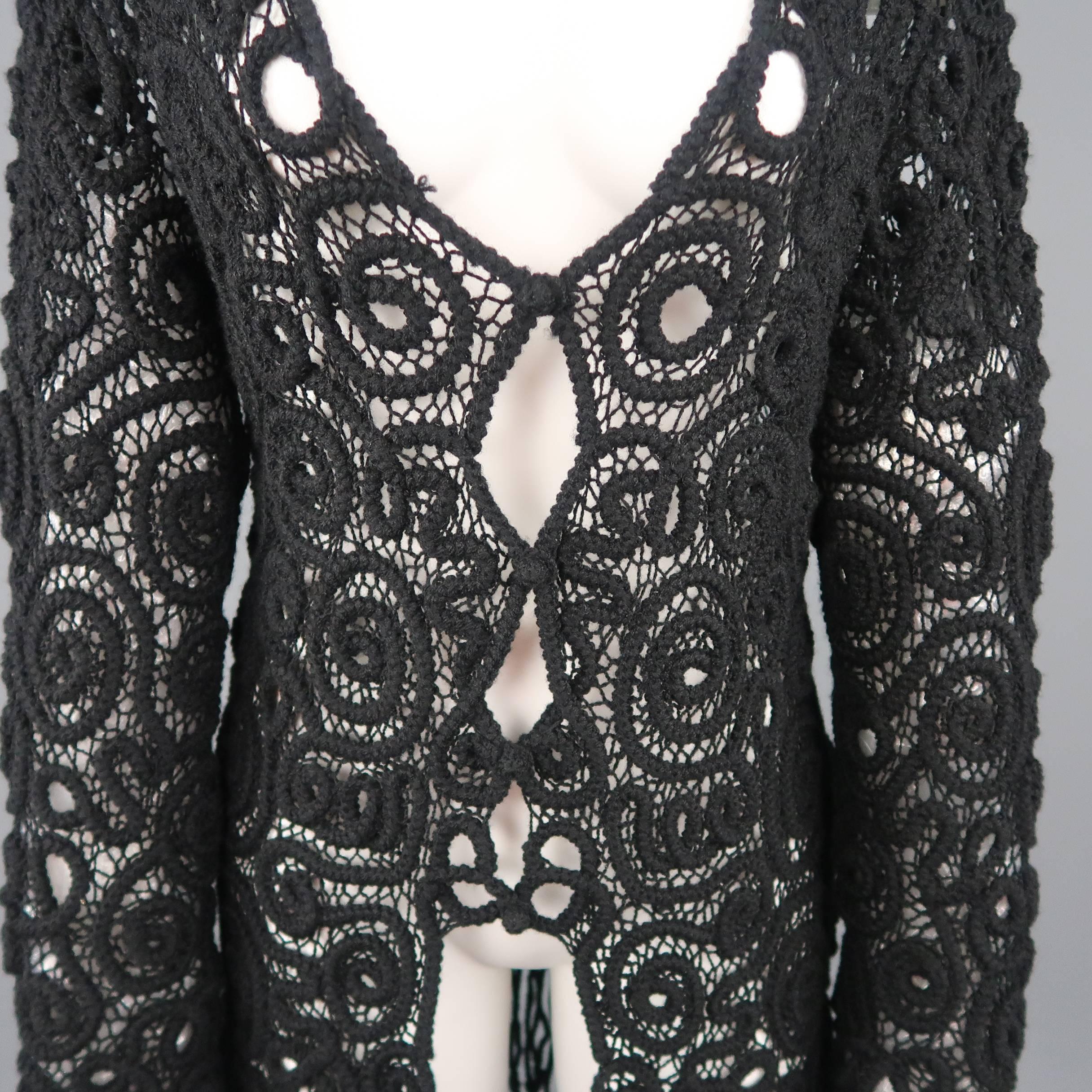 black fringe cardigan