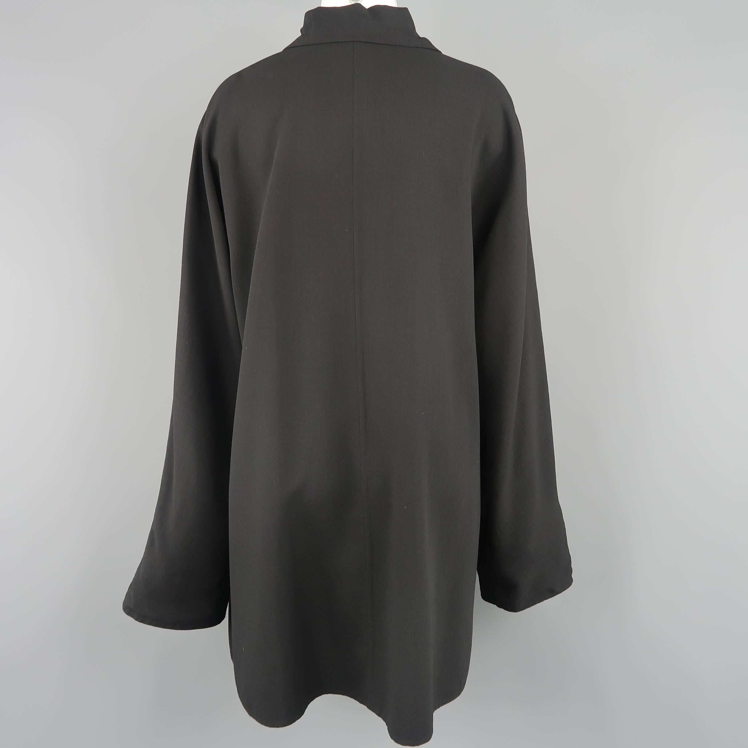 Jil Sander Vintage Oversized Black Collared Lapel Coat 2