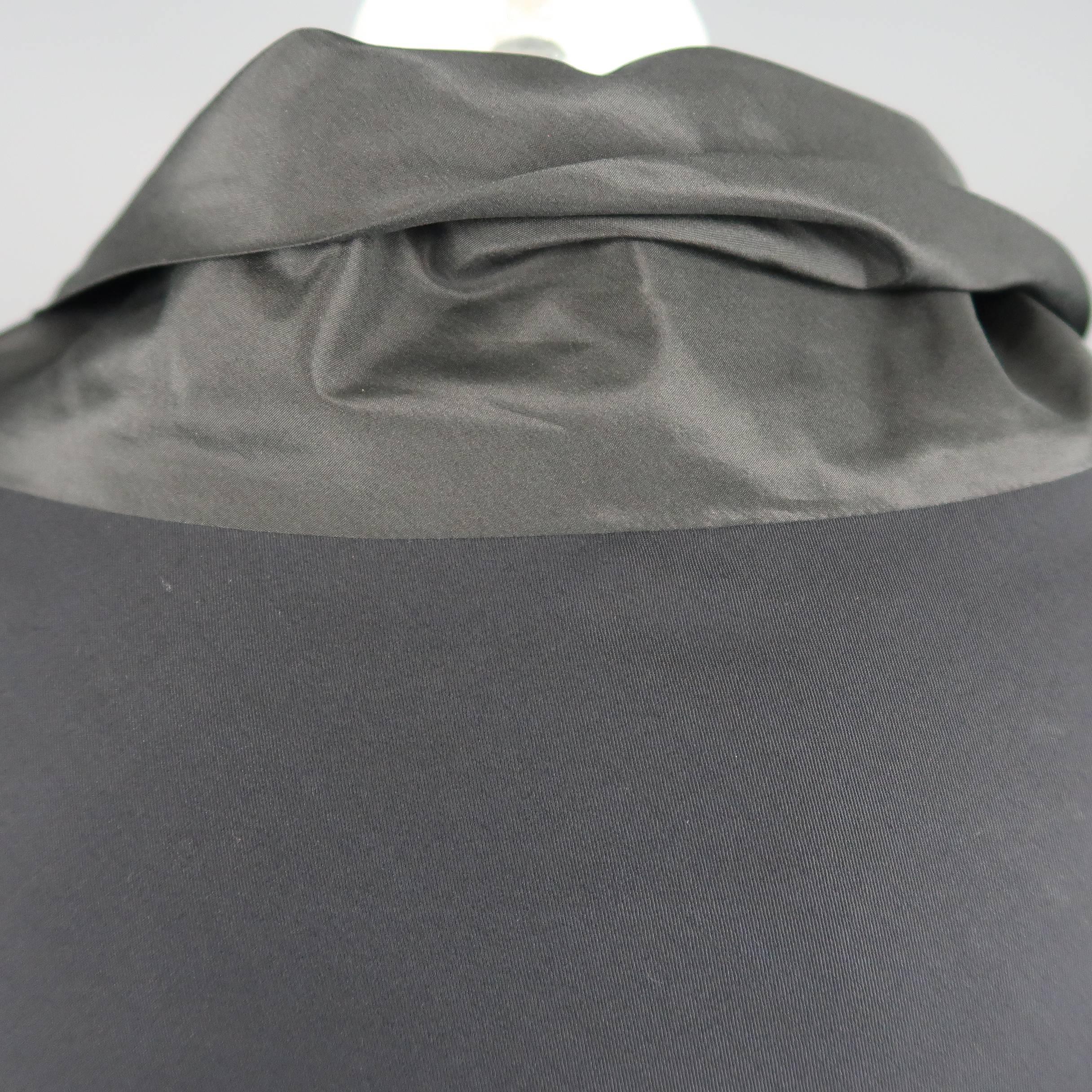  Yohji Yamamoto Black Satin Velcro Trim Jacket 6