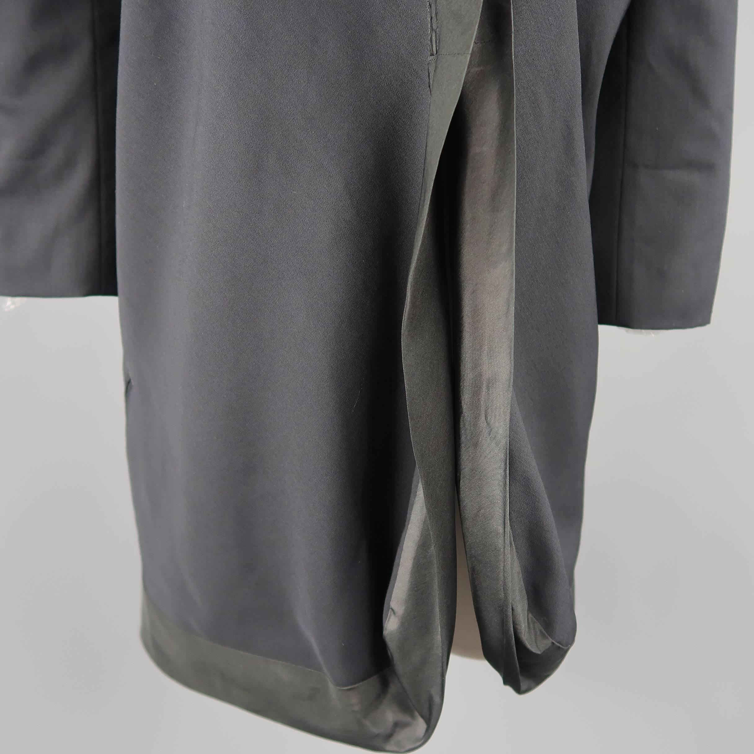  Yohji Yamamoto Black Satin Velcro Trim Jacket 1