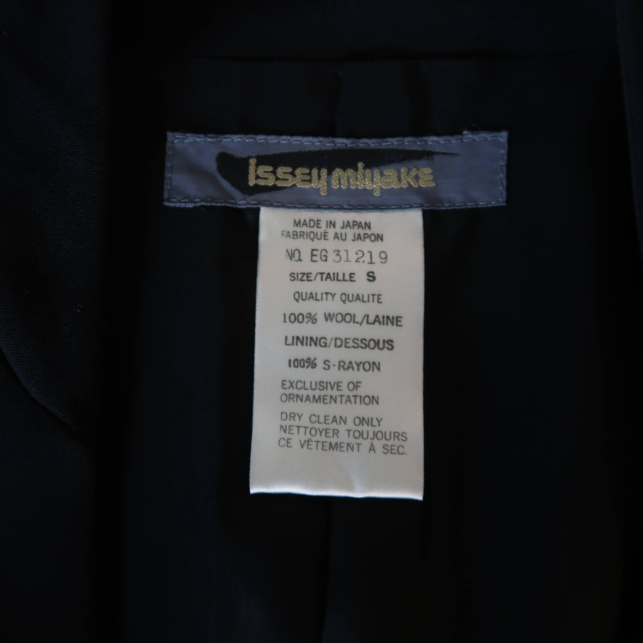 Issey Miyake Vintage Black Wool Origami Closure Jacket 4
