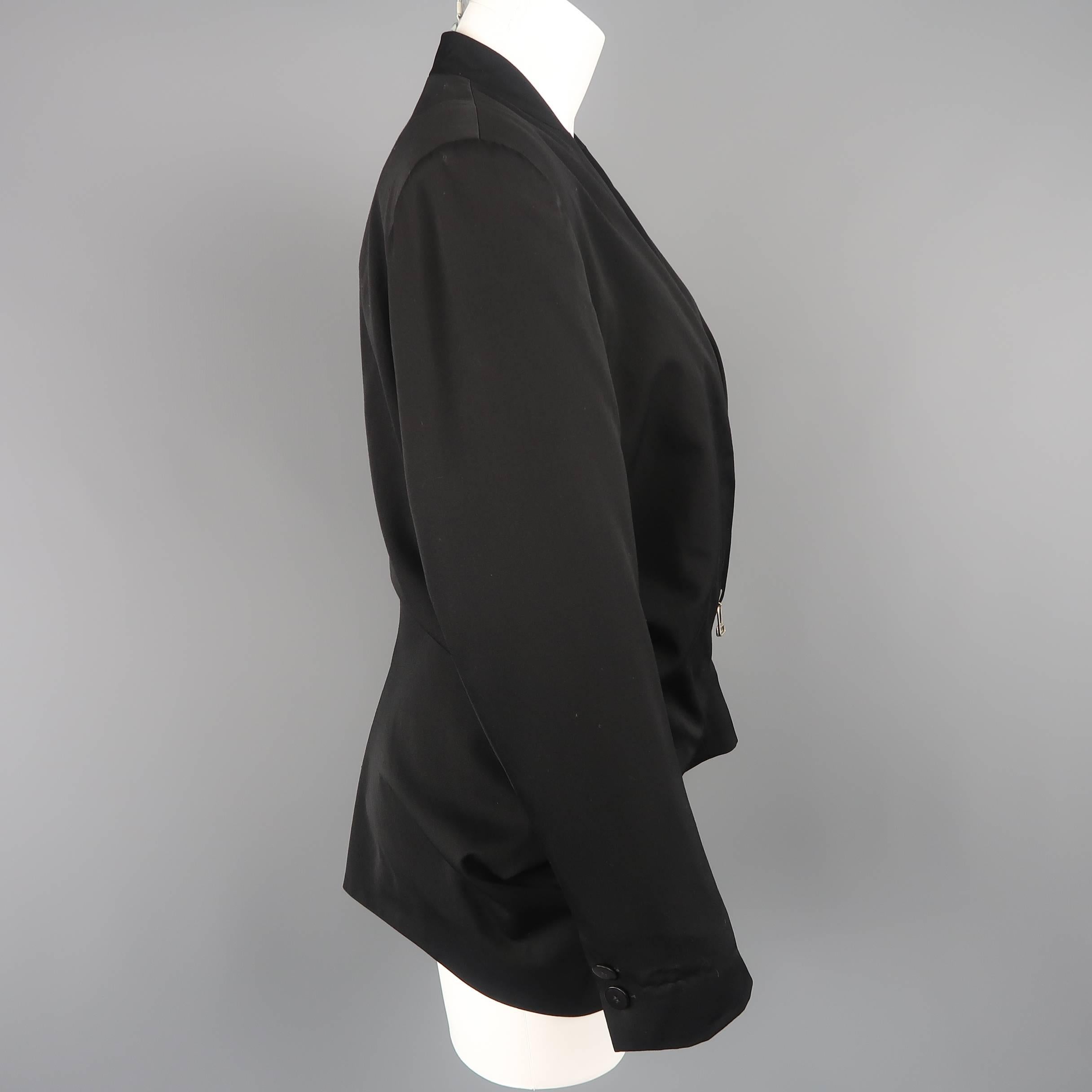 Issey Miyake Vintage Black Wool Origami Closure Jacket 1