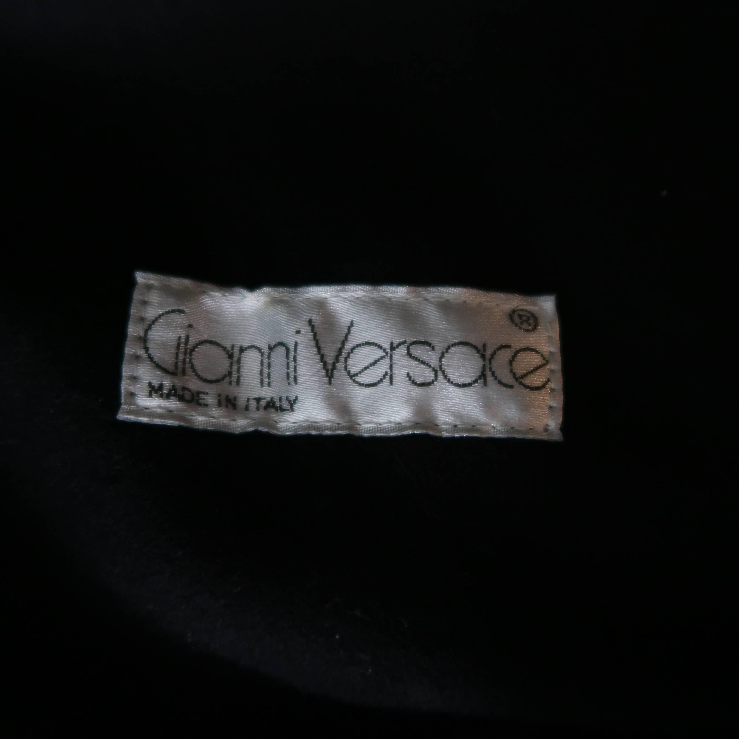 Gianni Versace Coat - Vintage Black Leather Shearling Collar, 1980s Jacket 5