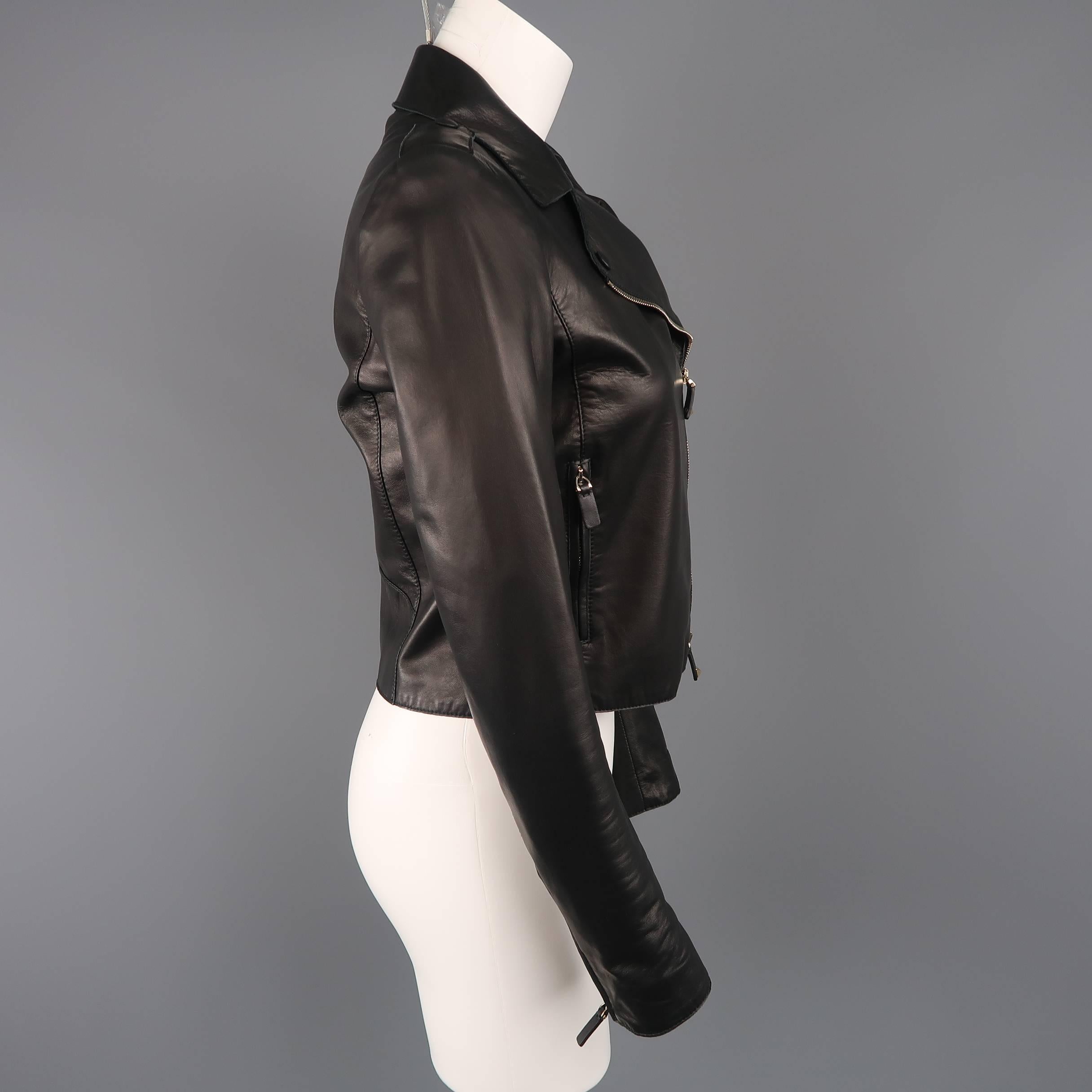 Valentino Black Leather Rockstud Tab Biker Jacket 1