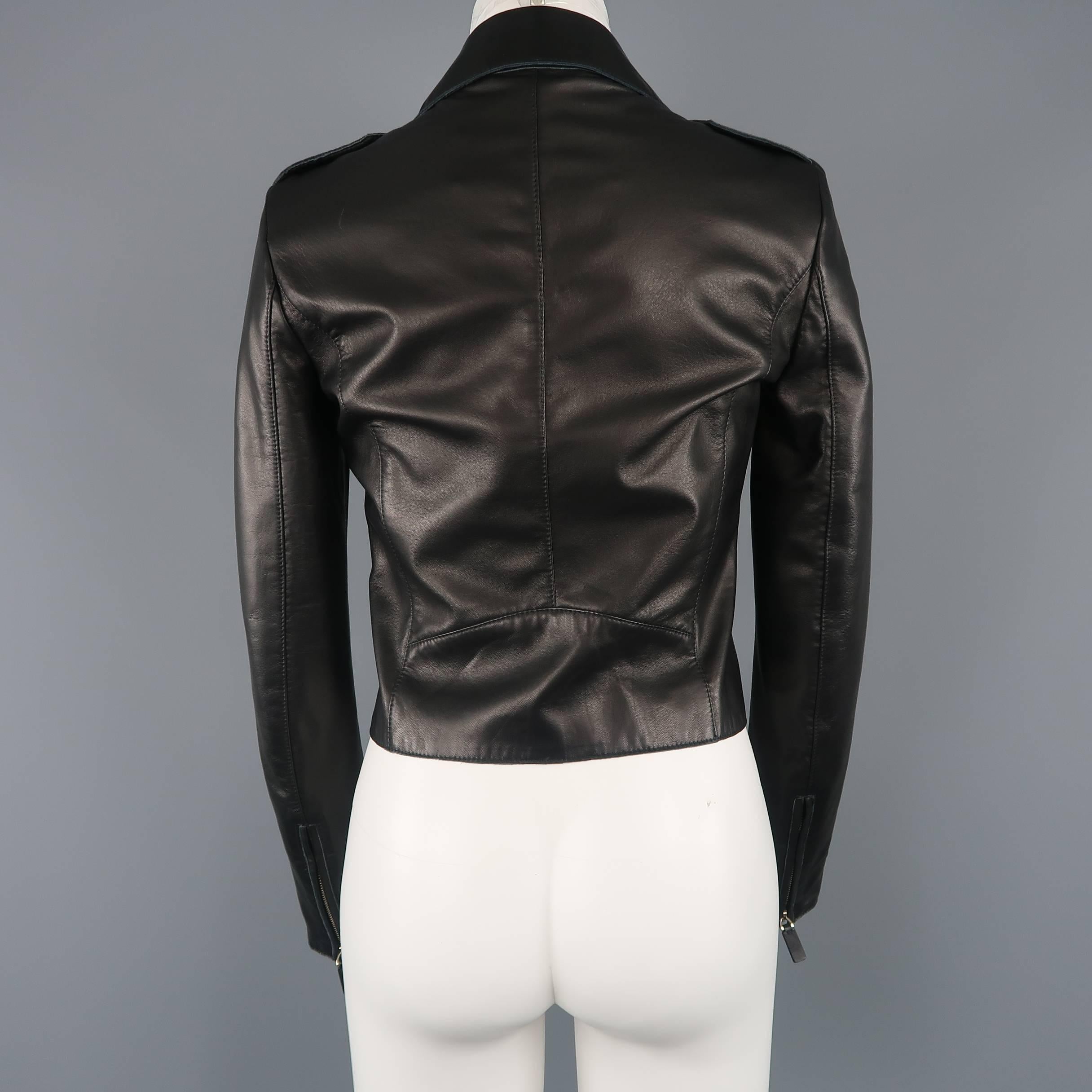 Valentino Black Leather Rockstud Tab Biker Jacket 2