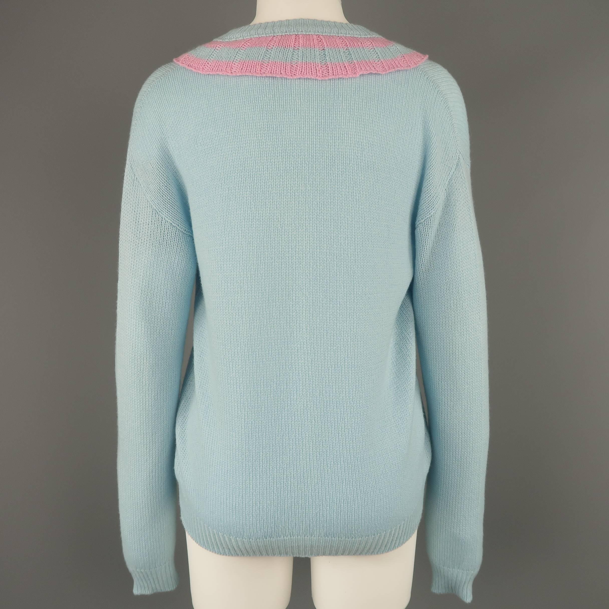 light blue v neck sweater