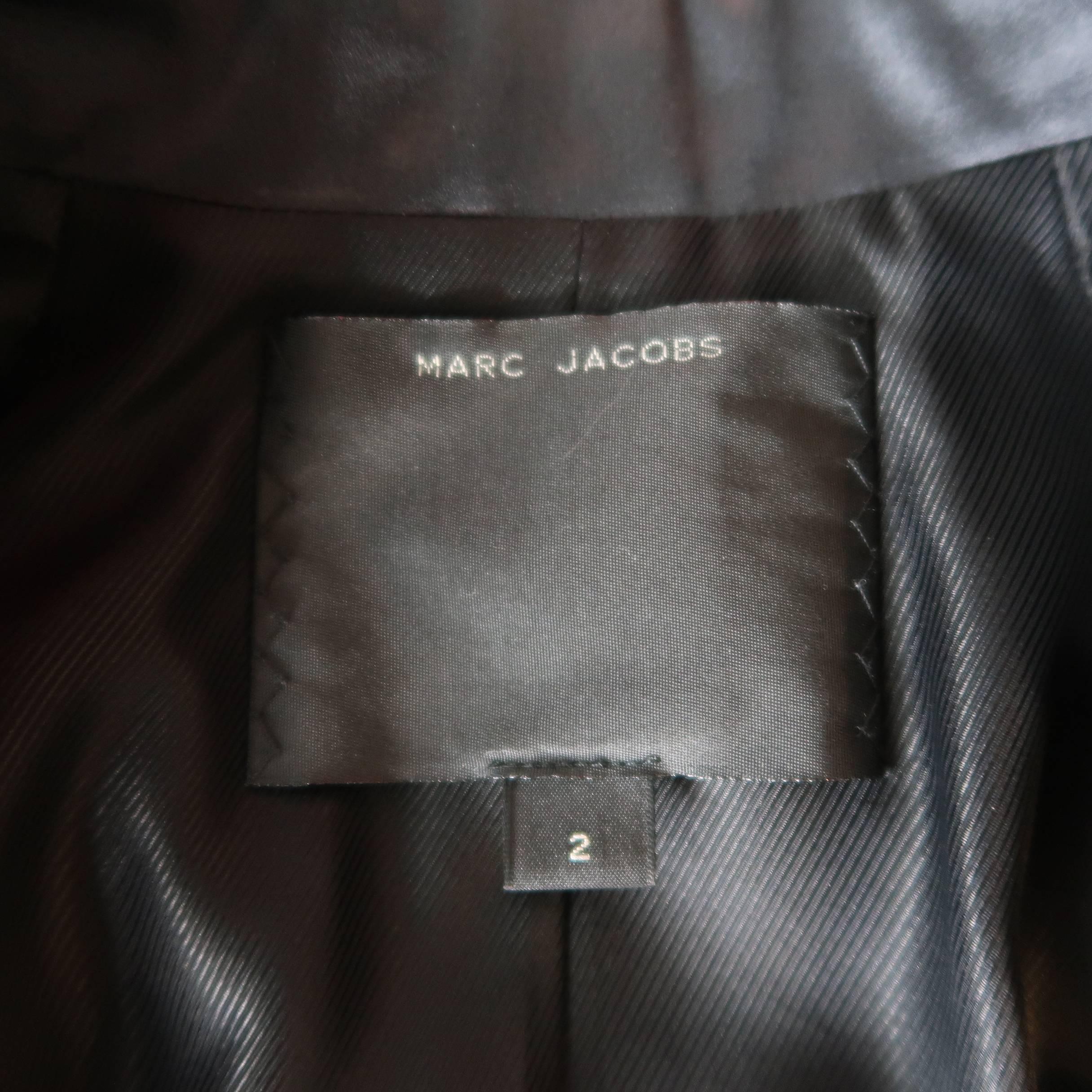 Marc Jacobs Black Velvet and Satin Sequin Embroidered Portrait Collar Jacket 10
