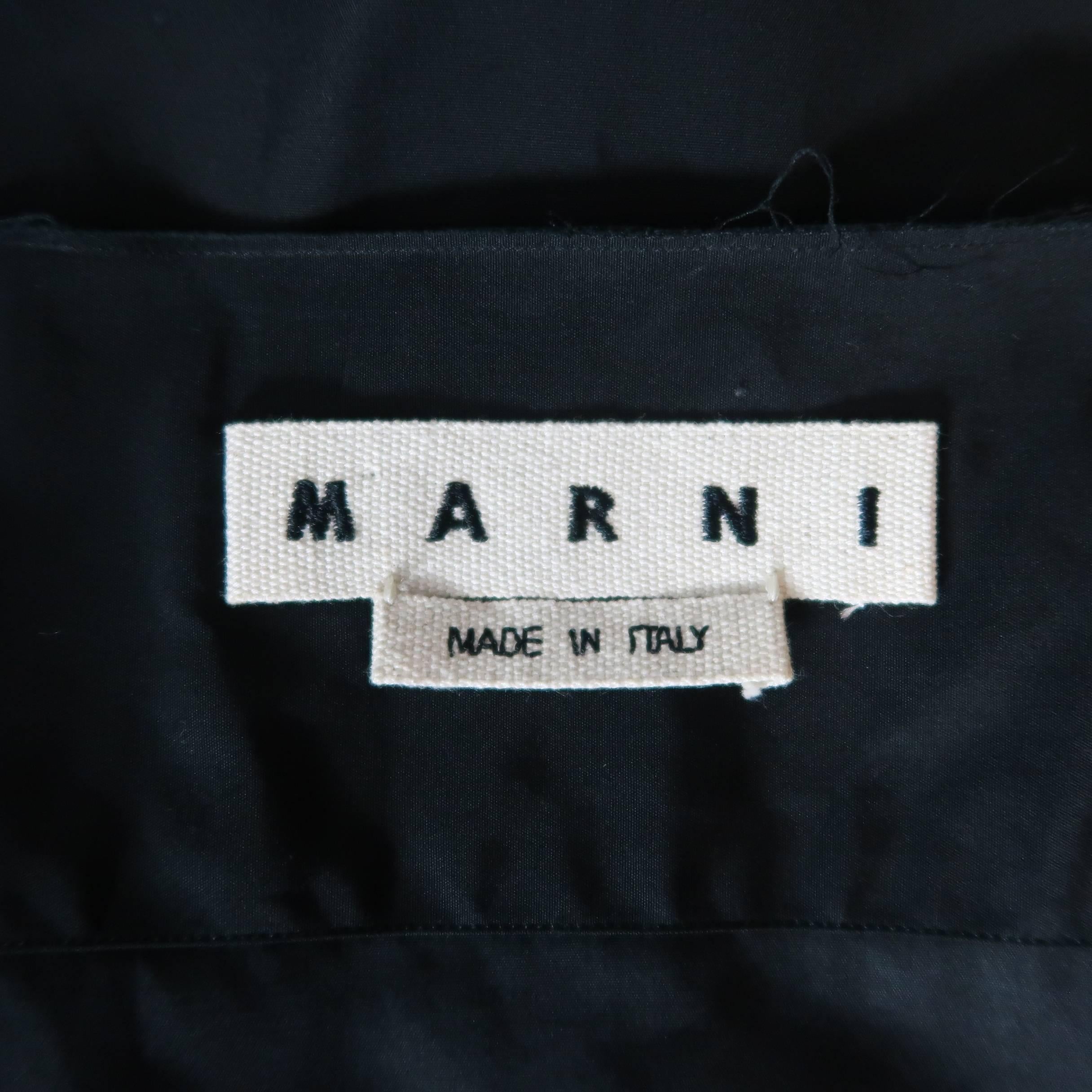 Marni Black Raw Edge Cotton Belt Closure Shirt 6