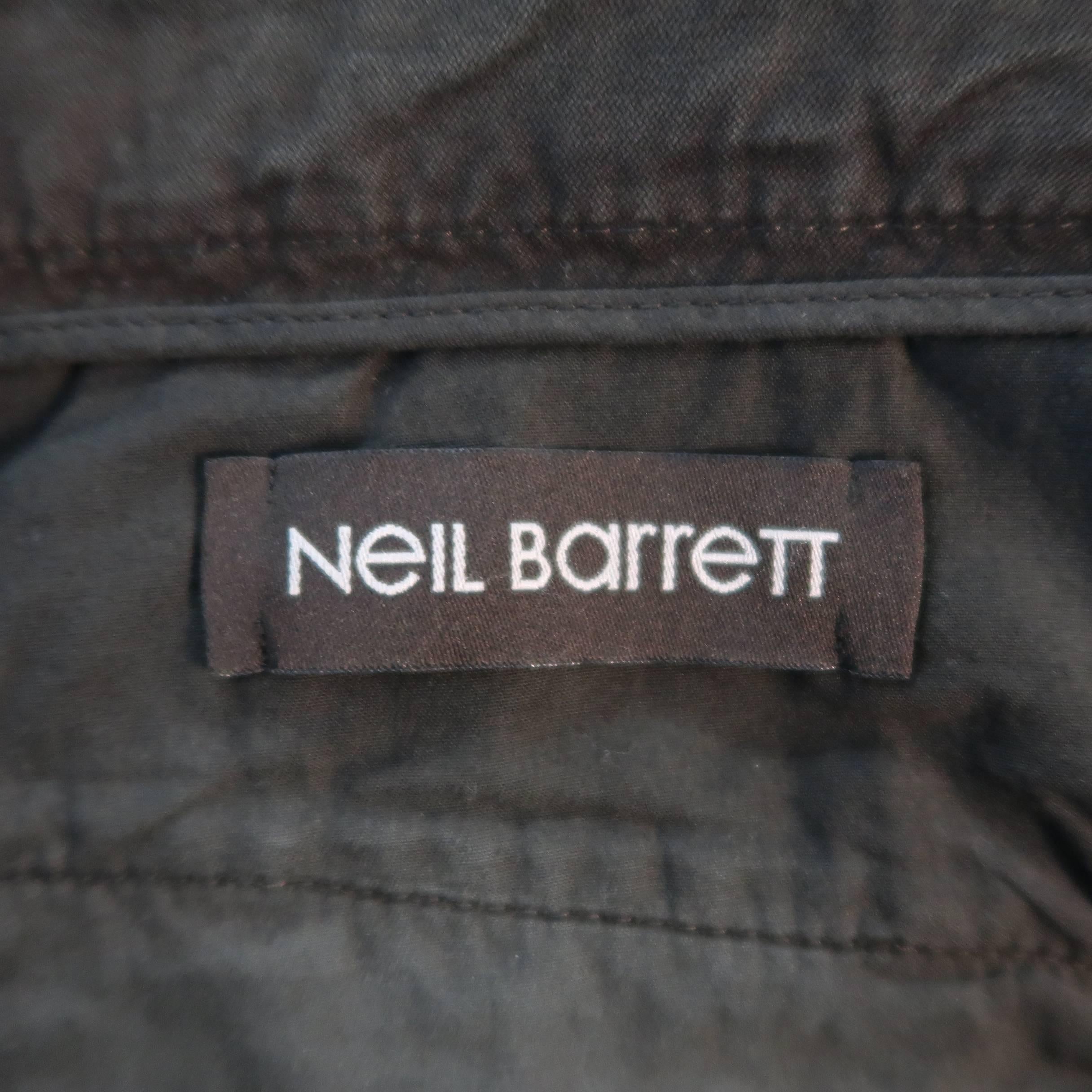 Neil Barrett Men's Brown Cotton Zip Pocket Casual Pants 3