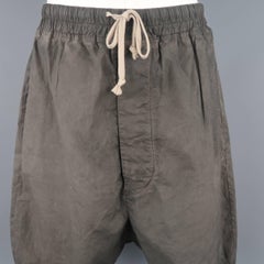 DRKSHDW Men's Charcoal Washed Dye Cotton Drop Crotch Shorts