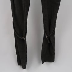 Men's ANN DEMEULEMEESTER Size S Black Velvet Bondage Strap Pants
