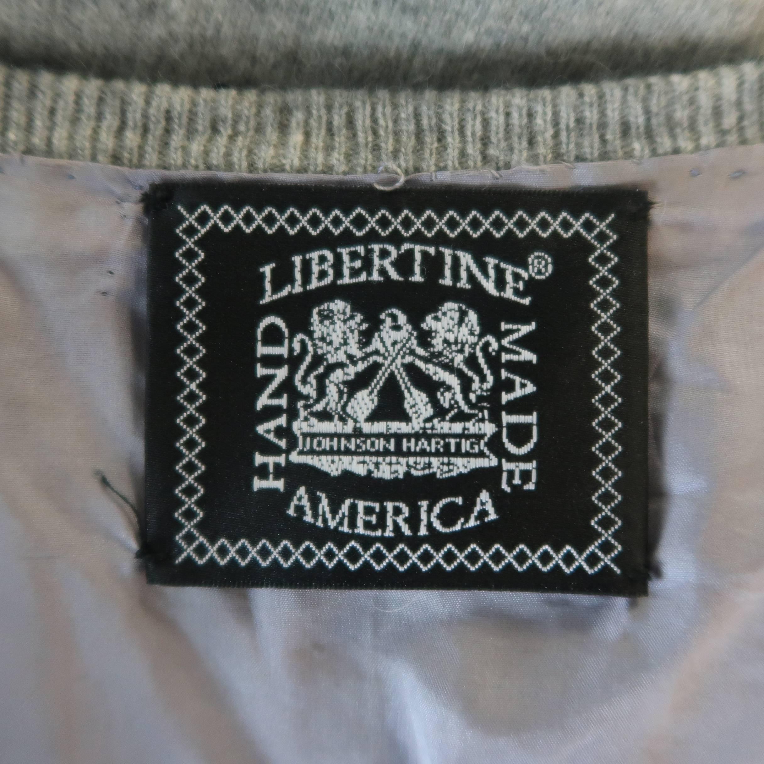 Libertine Grey Cashmere Blend Beaded and Painted Cardigan 7