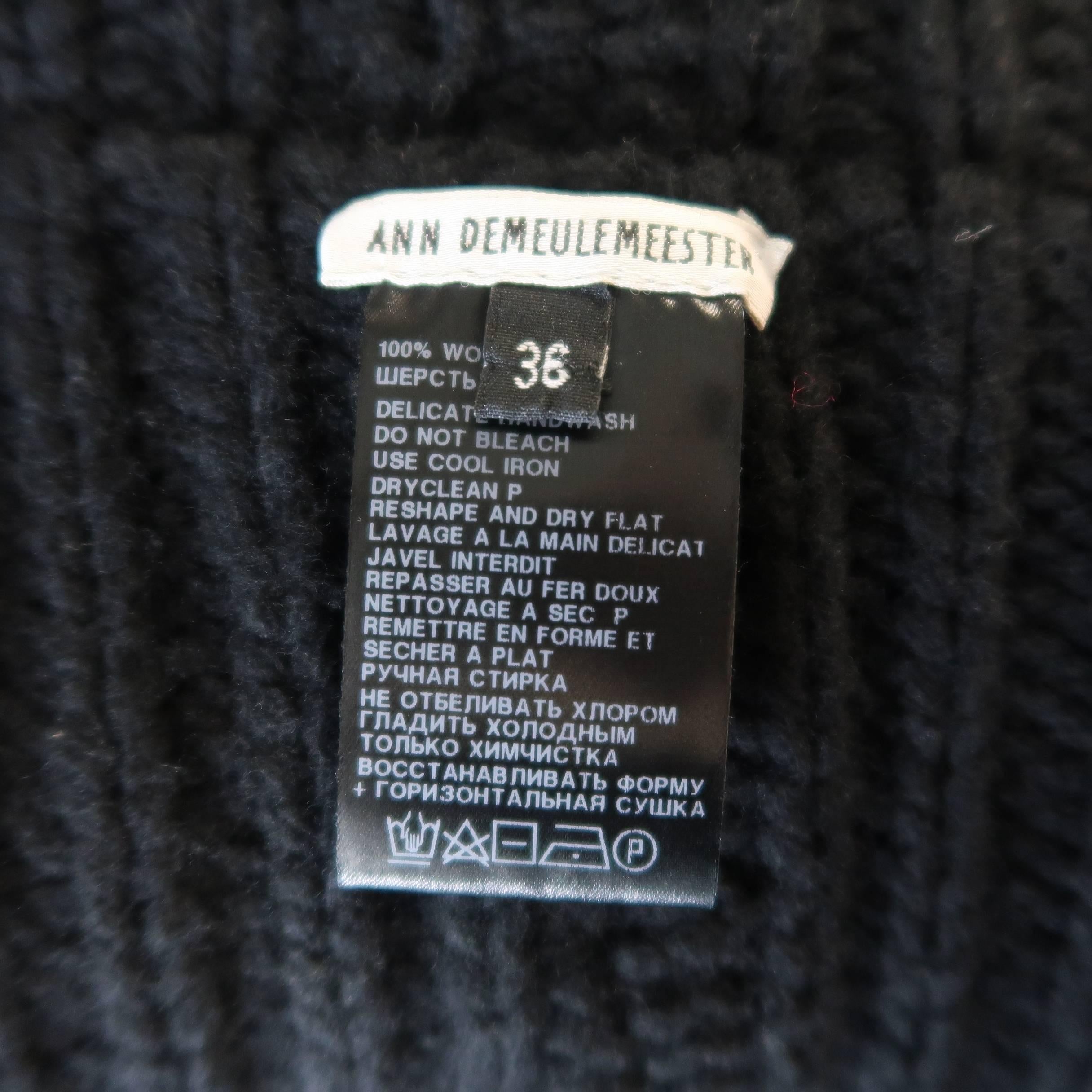 Ann Demeulemeester Black Wool Knit Asymmetrical Collar Vest 3