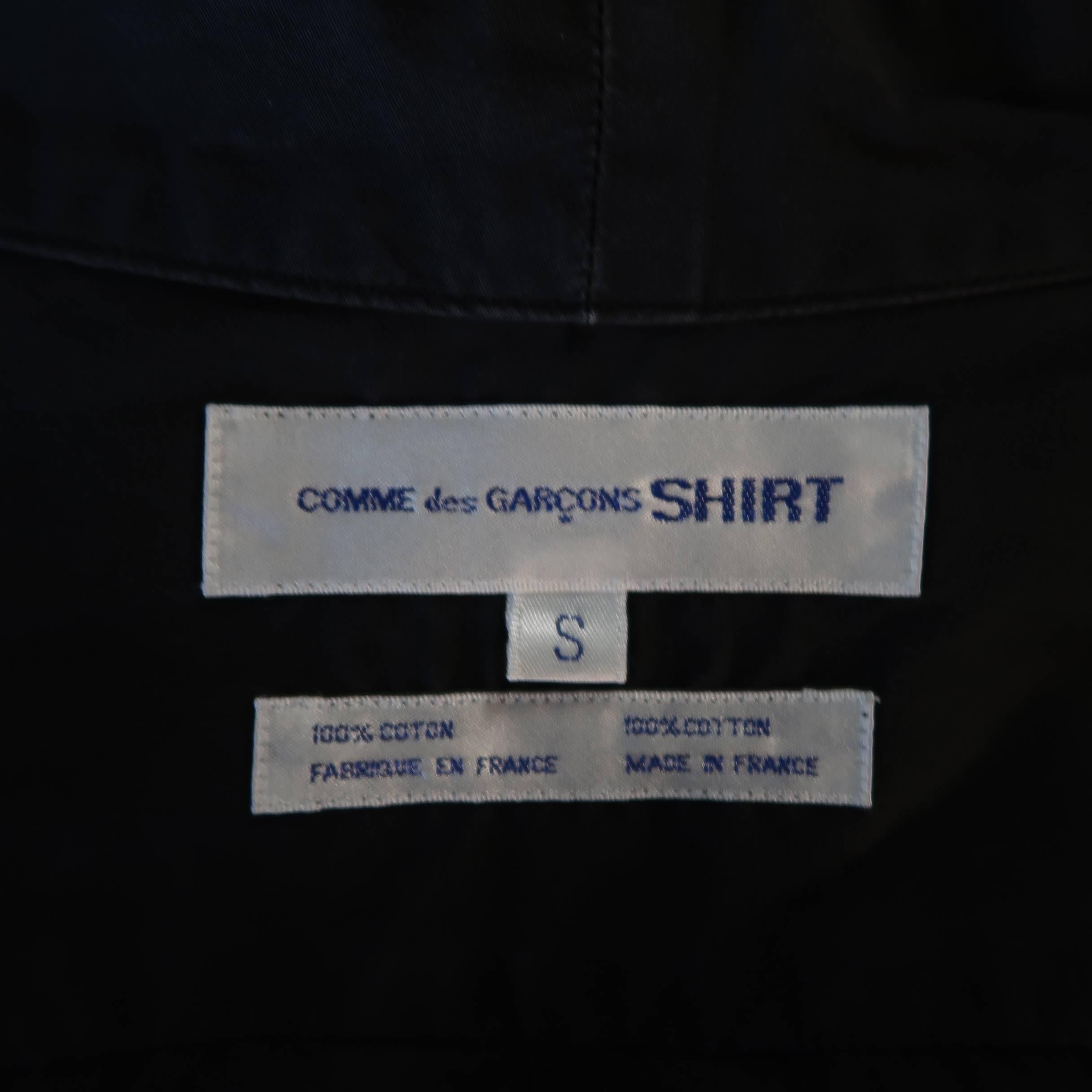 Comme Des Garcons Men's Charcoal Cotton Sewn Collar Zip Shirt 2