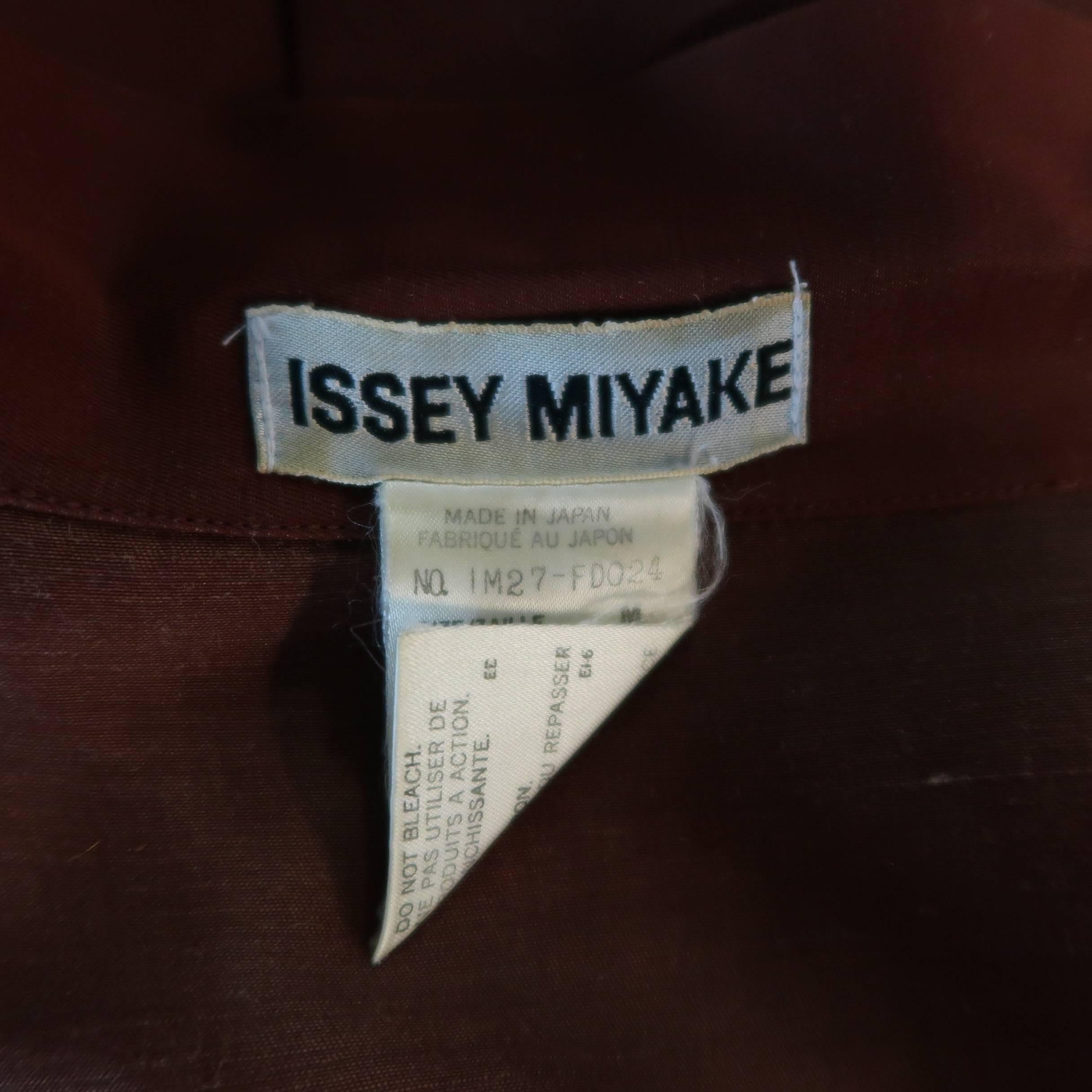 Issey Miyake Brown Rayon Blend Hidden Placket Oversized Jacket 6