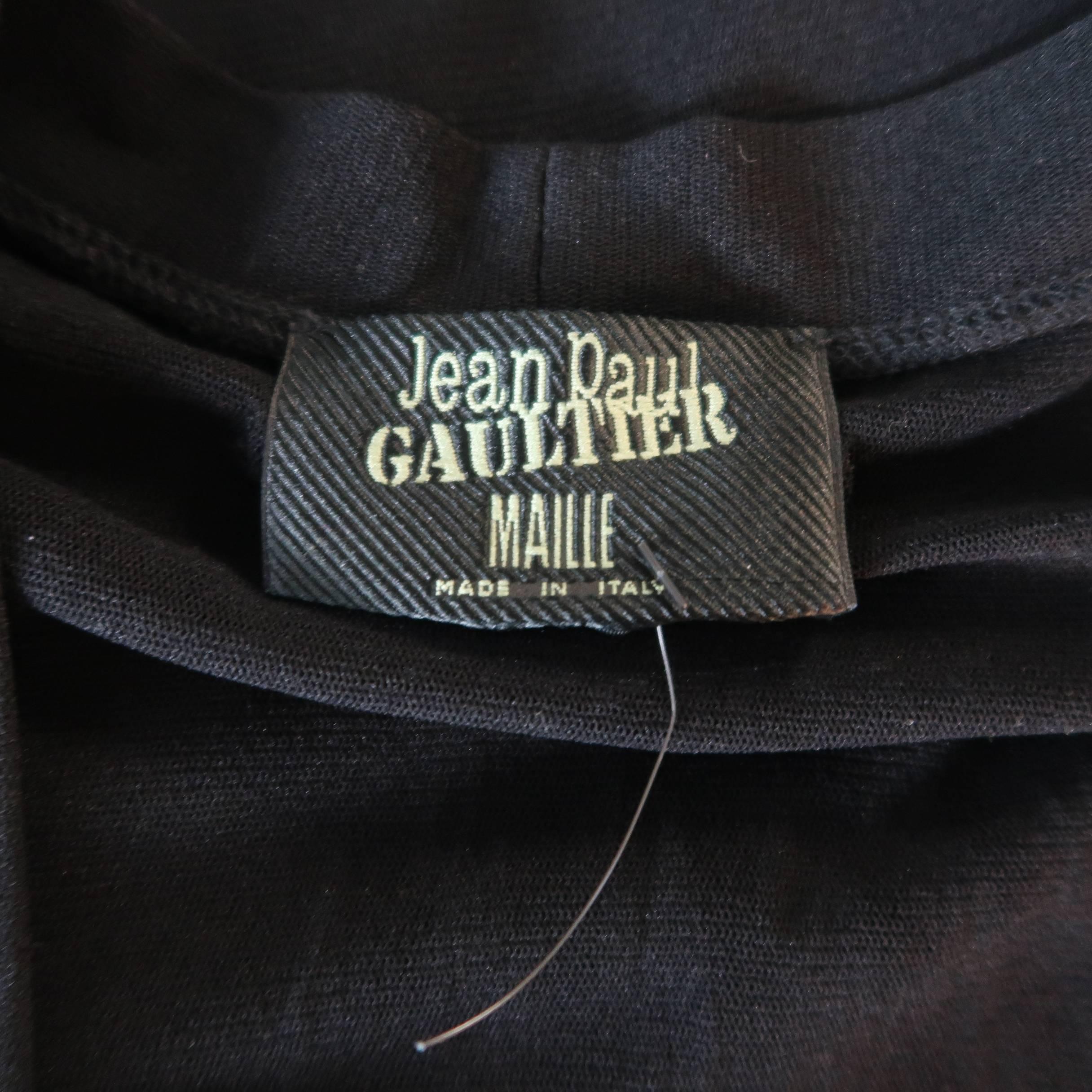 Jean Paul Gaultier Black Micro Mesh V Neck Cardigan Dress 4