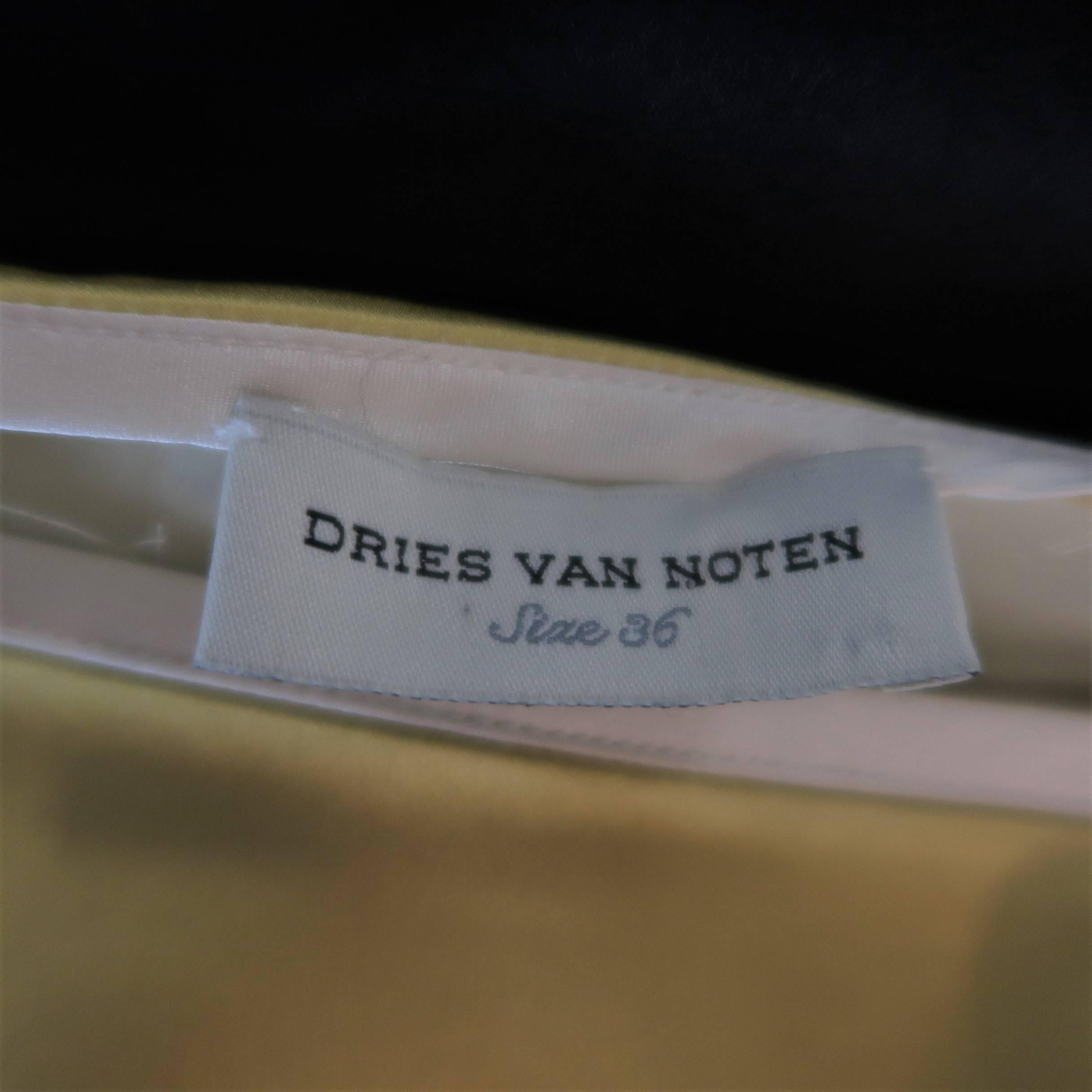 Dries Van Noten Dress - Spring 2009 Runway - Cream Yellow Black Silk Pleated 6