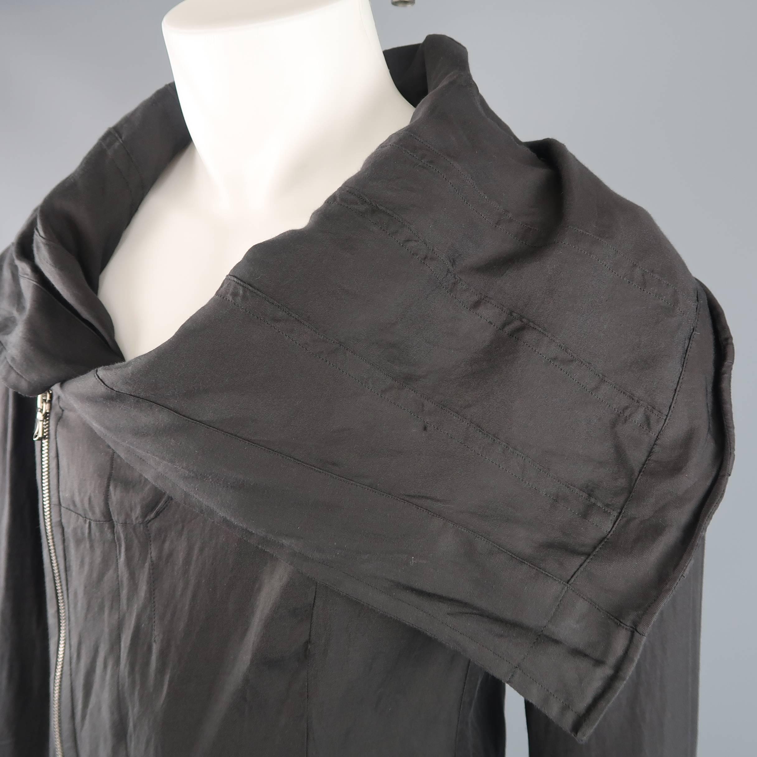 Black Julius_7  Men's Charcoal Cotton Blend Wire Collar Jacket