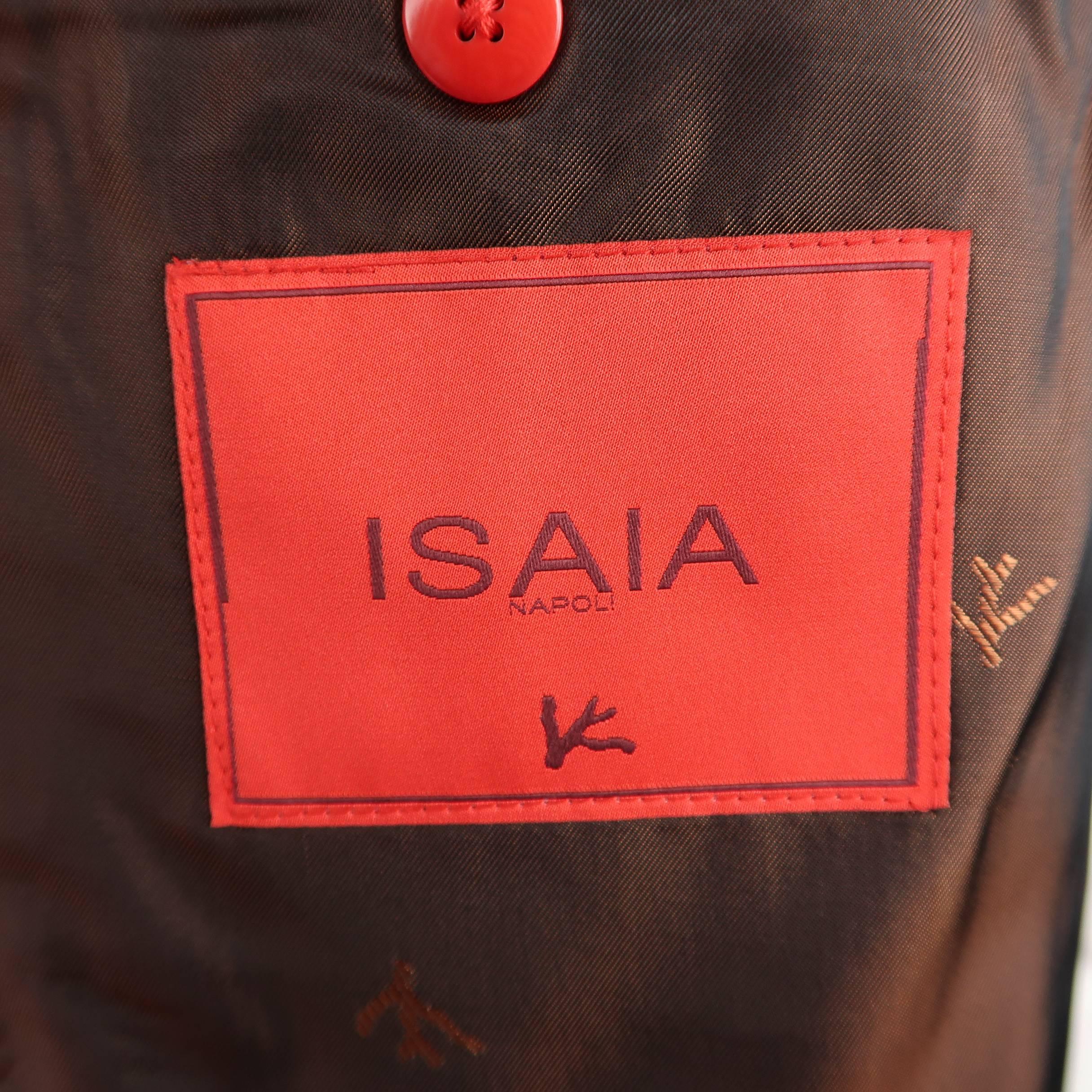 Men's ISAIA 42 Regular Dark Gray & Brown Striped Wool Sport Coat 2