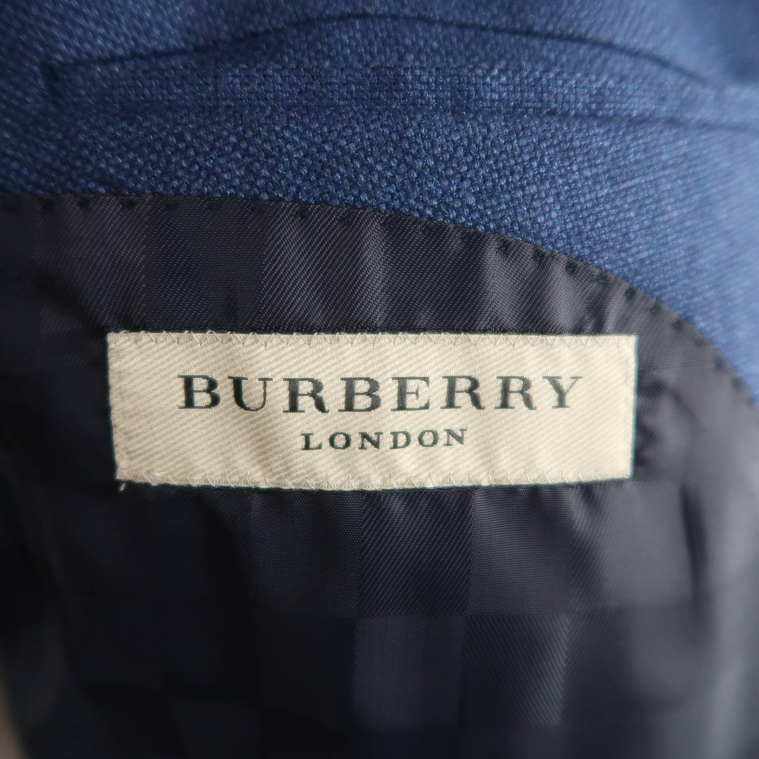 Men's BURBERRY LONDON 42 Regular Blue Wool Blend Double Breasted Sport Coat 5