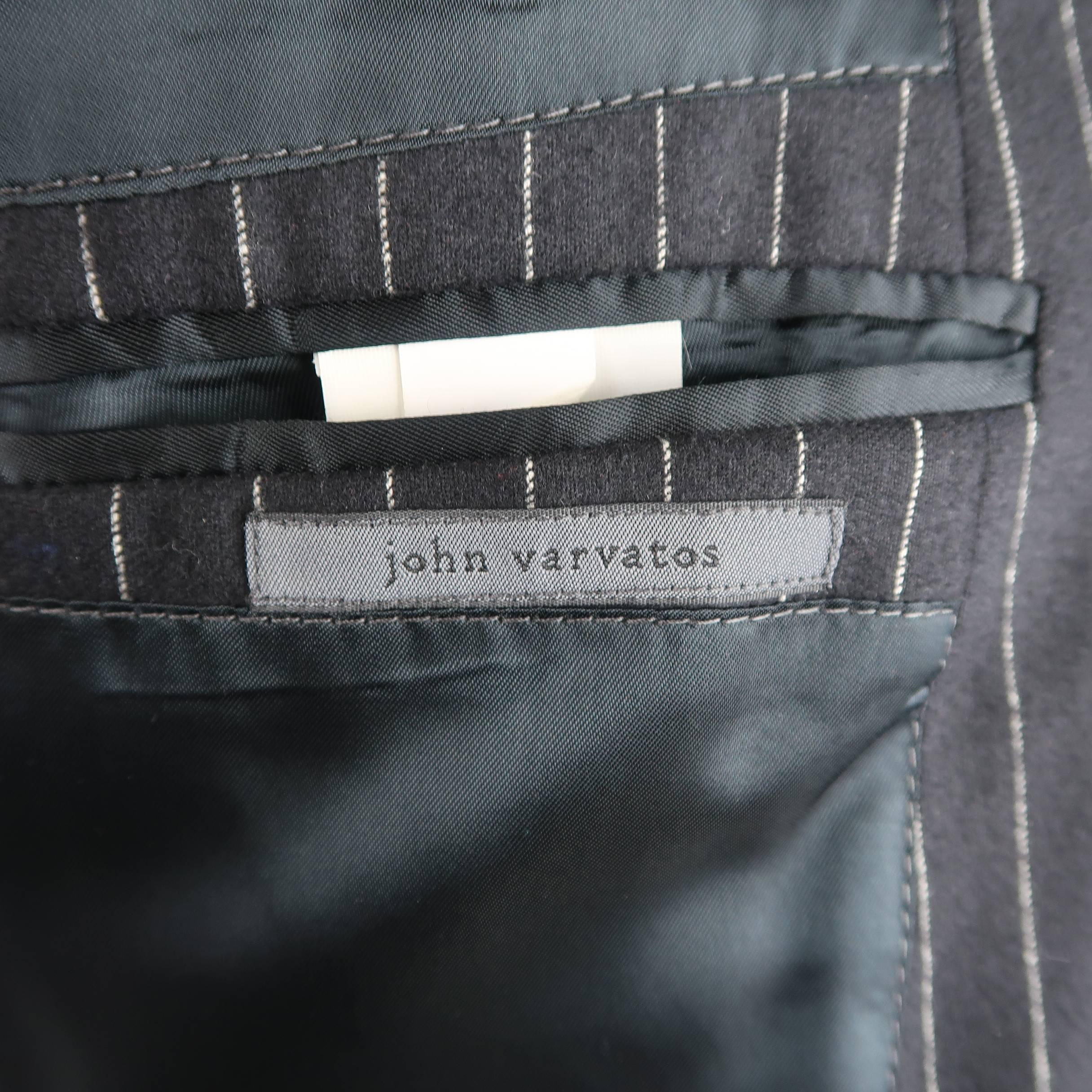 John Varvatos Men's Short Navy Wool / Cashmere Pinstriped Sport Coat 1