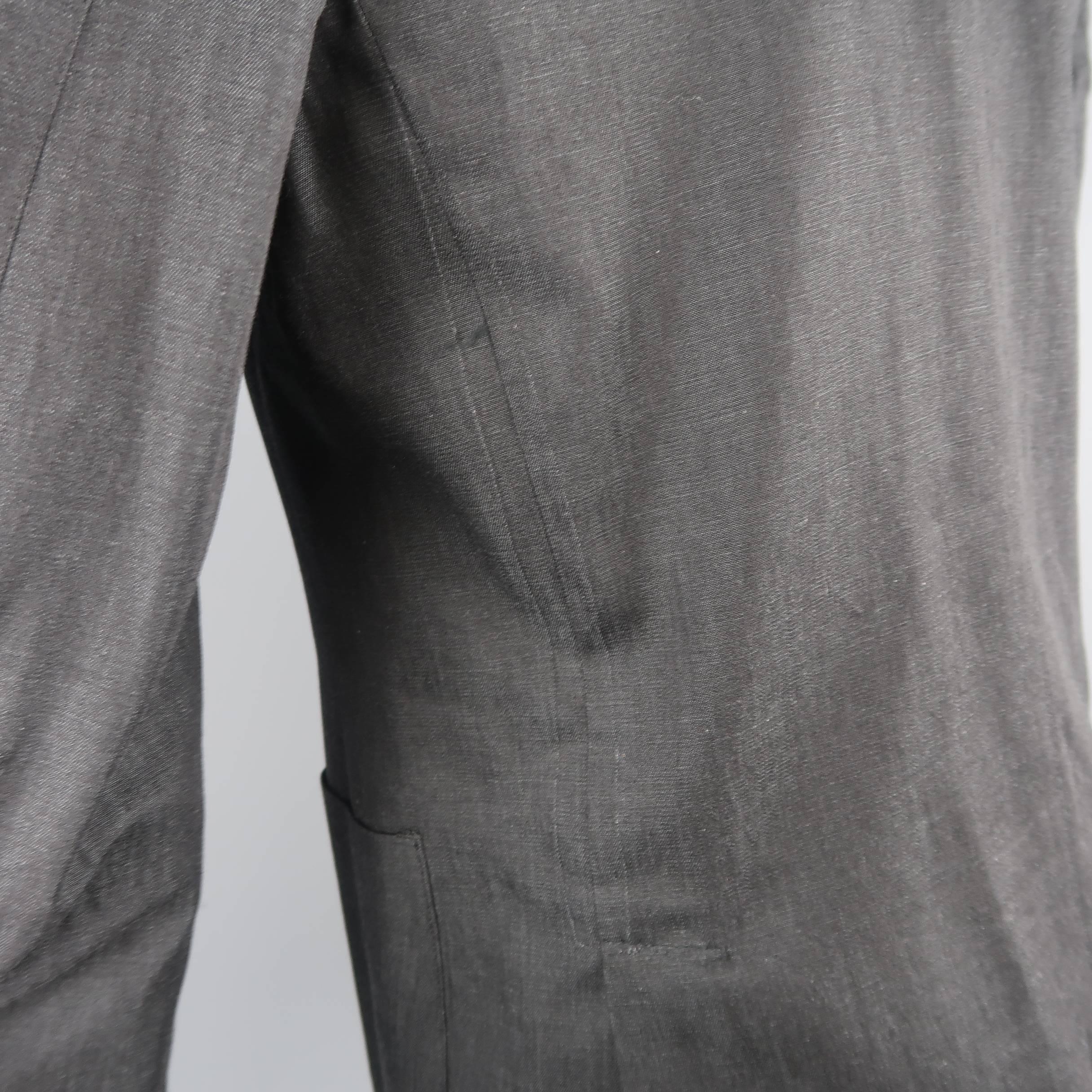Prada Men's Black Solid Textured Cotton Patch Pocket Sport Coat 1