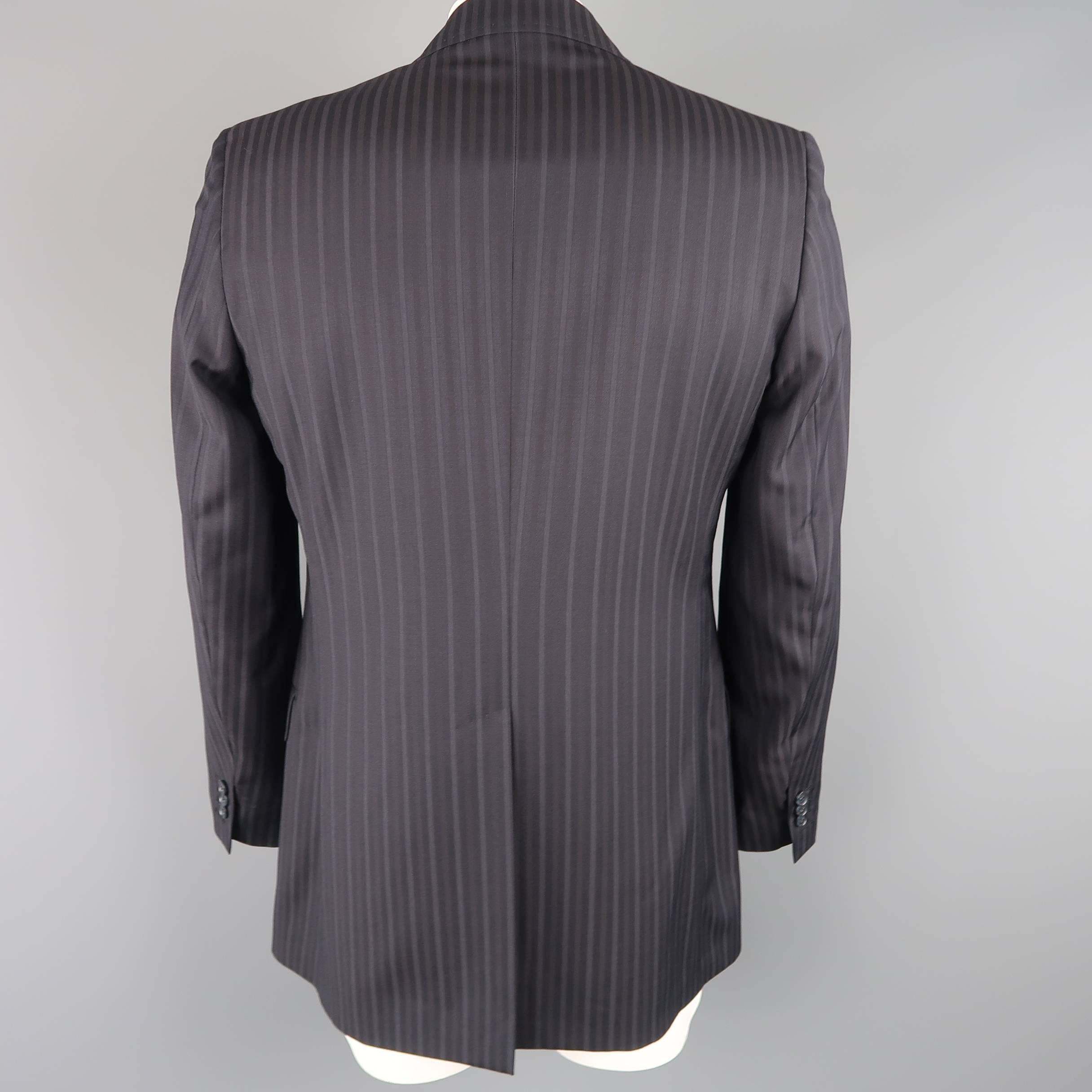 Dolce & Gabbana Men's Black Stripe Wool Double Breasted Sport Coat 1
