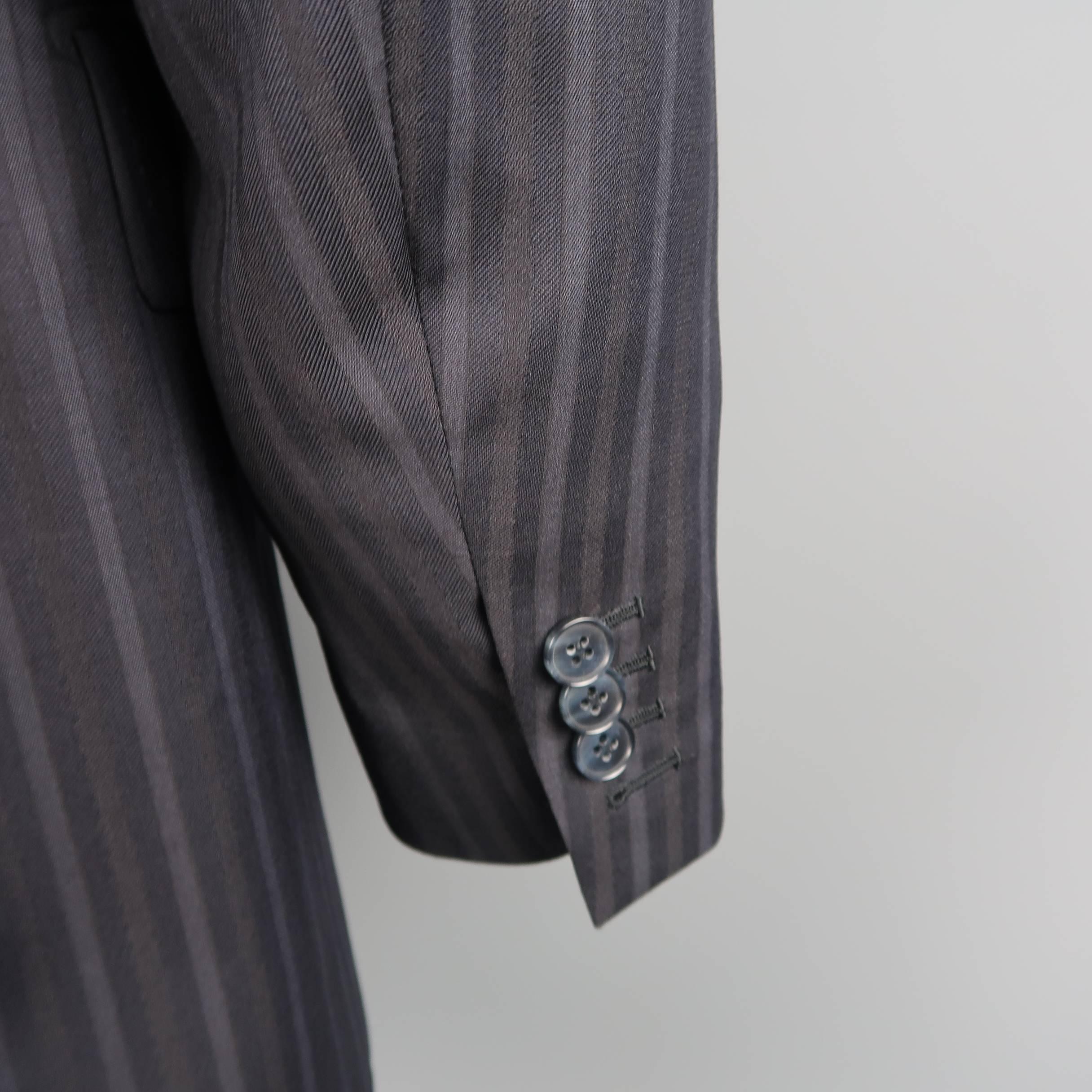 Dolce & Gabbana Men's Black Stripe Wool Double Breasted Sport Coat 2