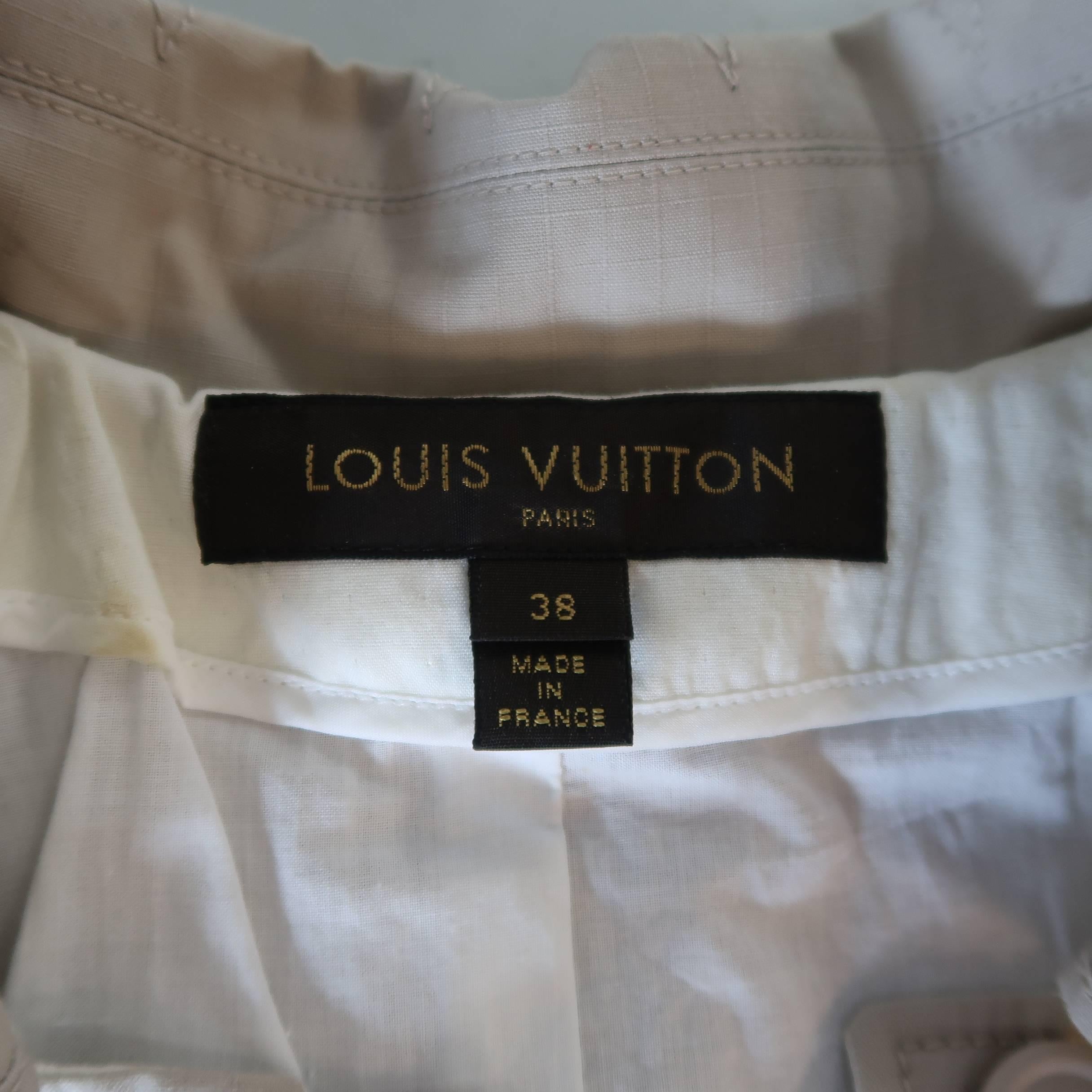 Louis Vuitton Beige Cropped A Line Safari Jacket 6