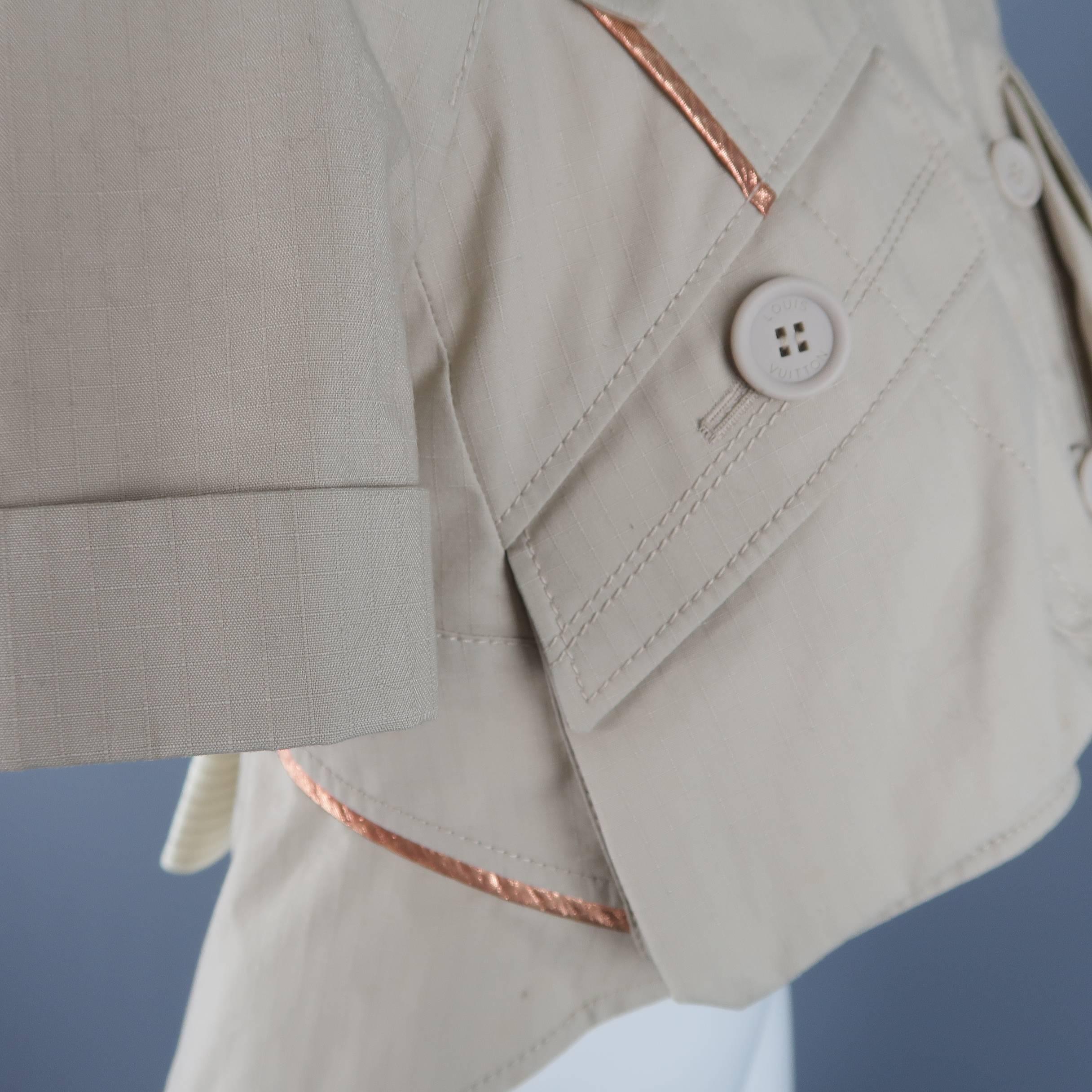 Louis Vuitton Beige Cropped A Line Safari Jacket 2