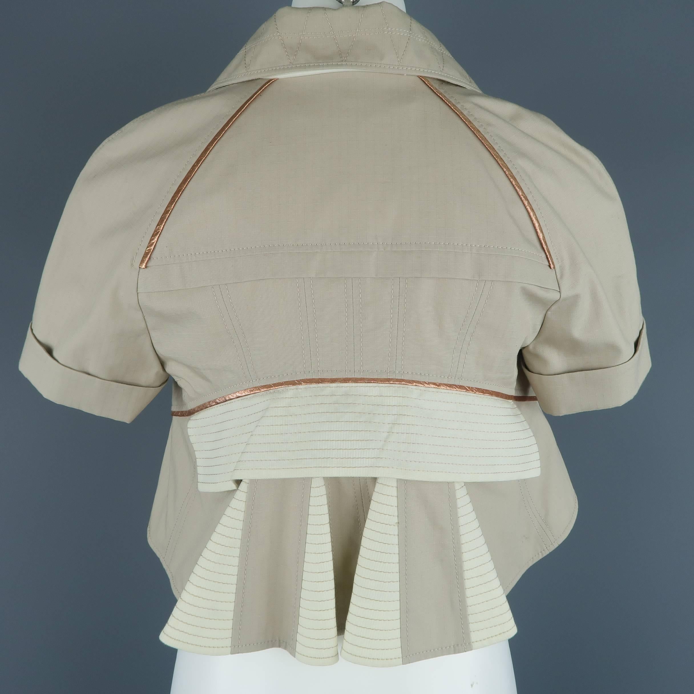 Louis Vuitton Beige Cropped A Line Safari Jacket 4