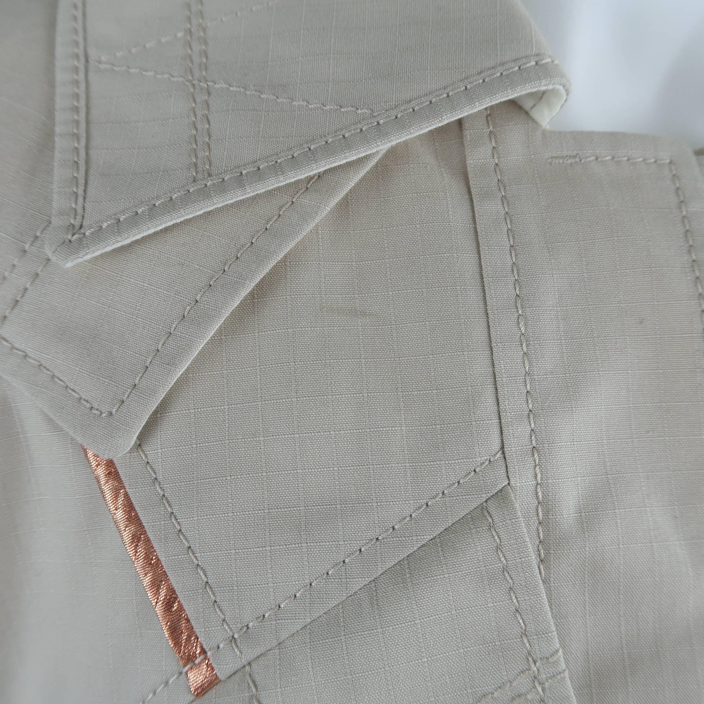 Women's Louis Vuitton Beige Cropped A Line Safari Jacket