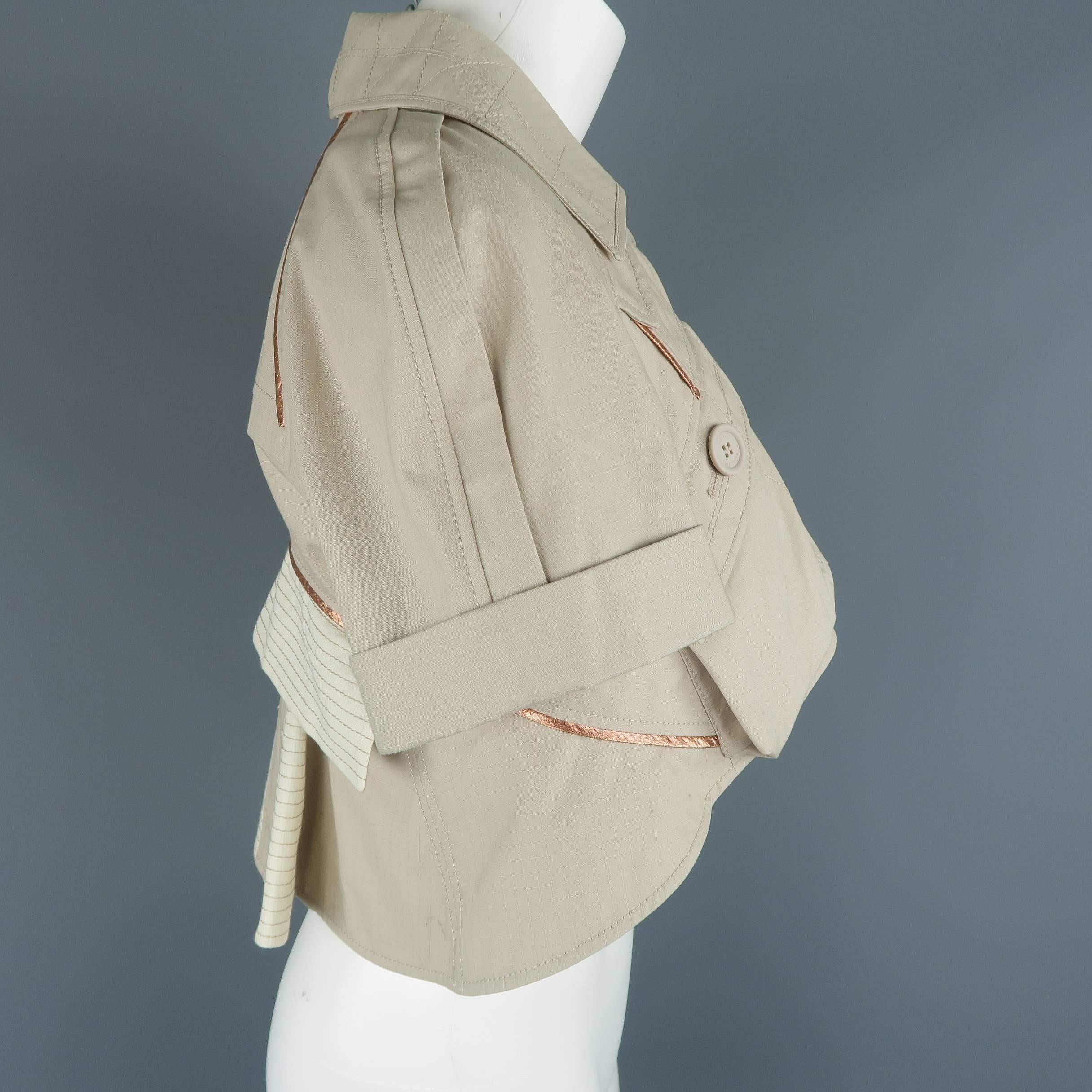 Louis Vuitton Beige Cropped A Line Safari Jacket 1