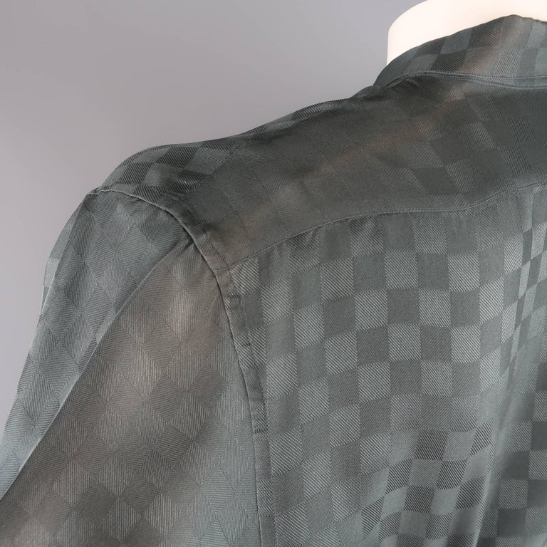Louis Vuitton Charcoal Damier Checkered Silk Short Sleeve Shirt at 1stDibs  | louis vuitton short sleeve shirt, louis vuitton silk shirt, louis vuitton  checkered shirt