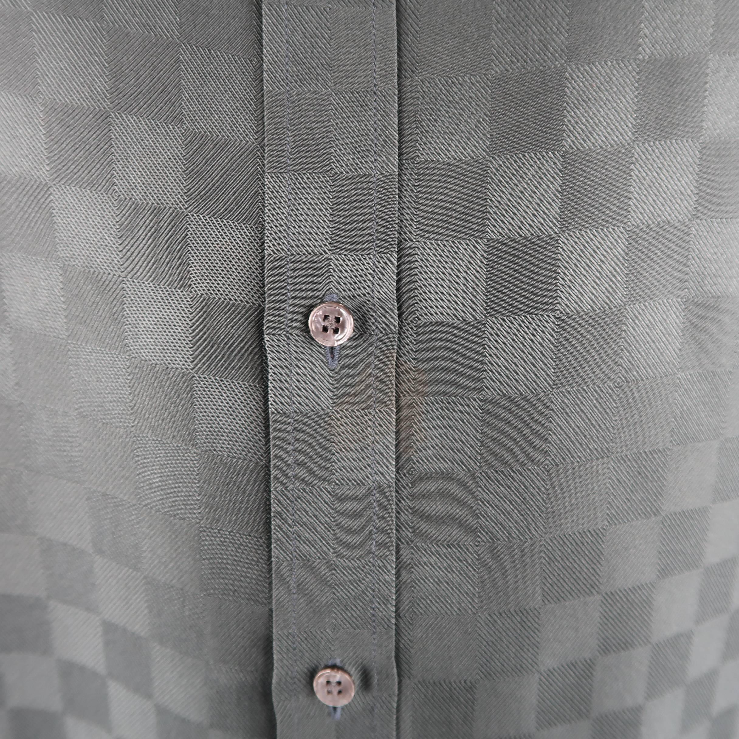 Louis Vuitton Charcoal Damier Checkered Silk Short Sleeve Shirt 1