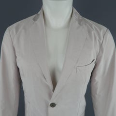 Jil Sander Light Pink and Grey Pinstripe Polyester Taffeta Sport Coat