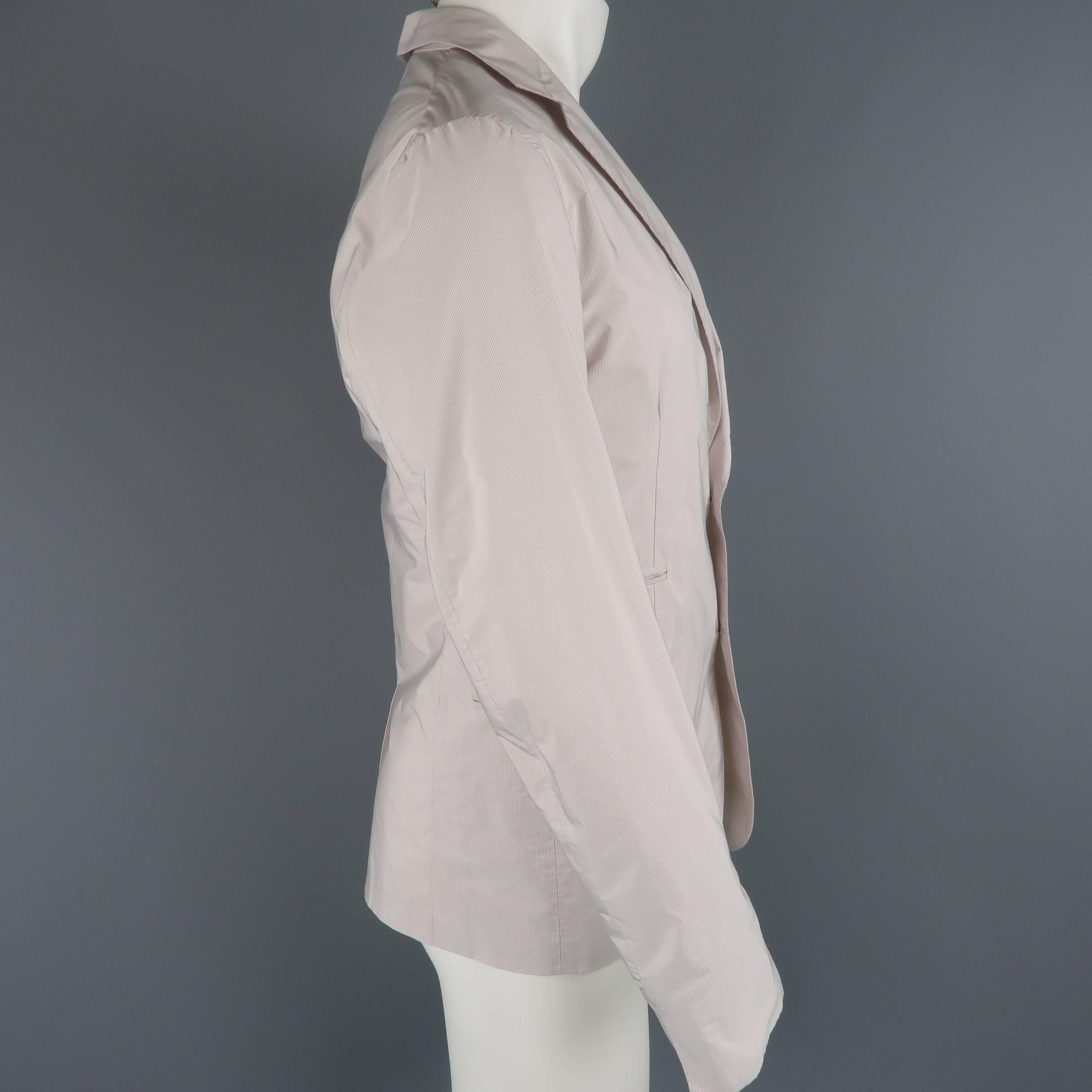 Jil Sander Light Pink and Grey Pinstripe Polyester Taffeta Sport Coat 1