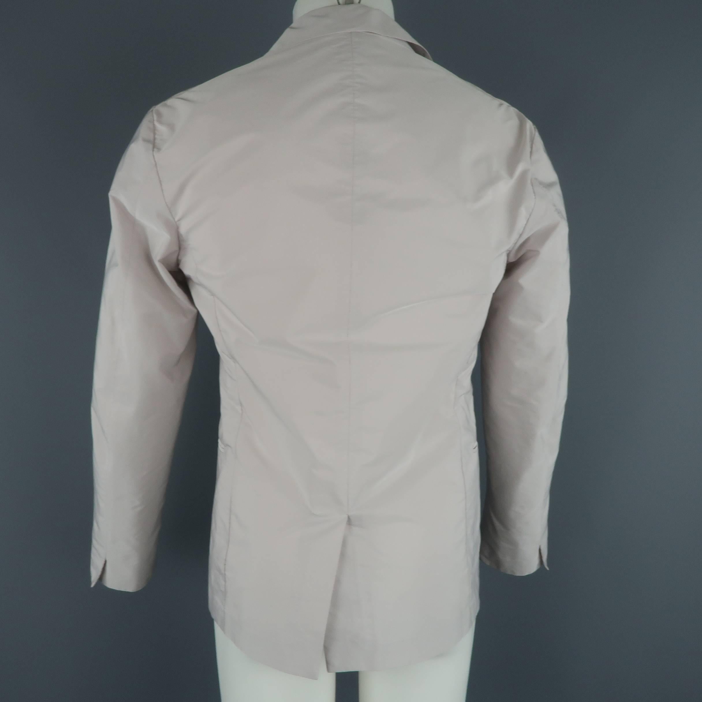 Jil Sander Light Pink and Grey Pinstripe Polyester Taffeta Sport Coat 3