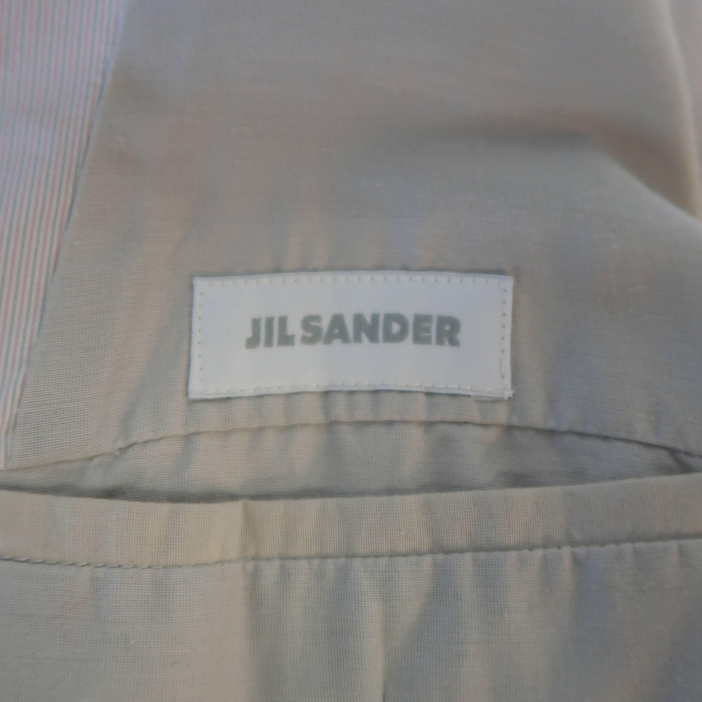 Jil Sander Light Pink and Grey Pinstripe Polyester Taffeta Sport Coat 4