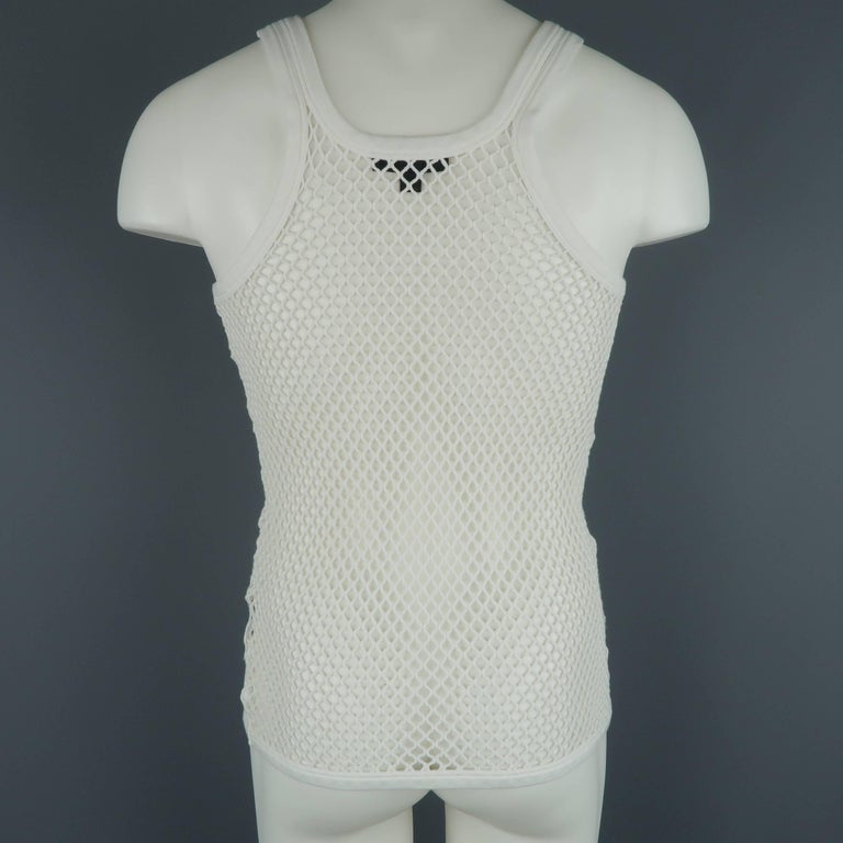 Burberry Prorsum White Mesh Cotton Tank Top at 1stDibs white