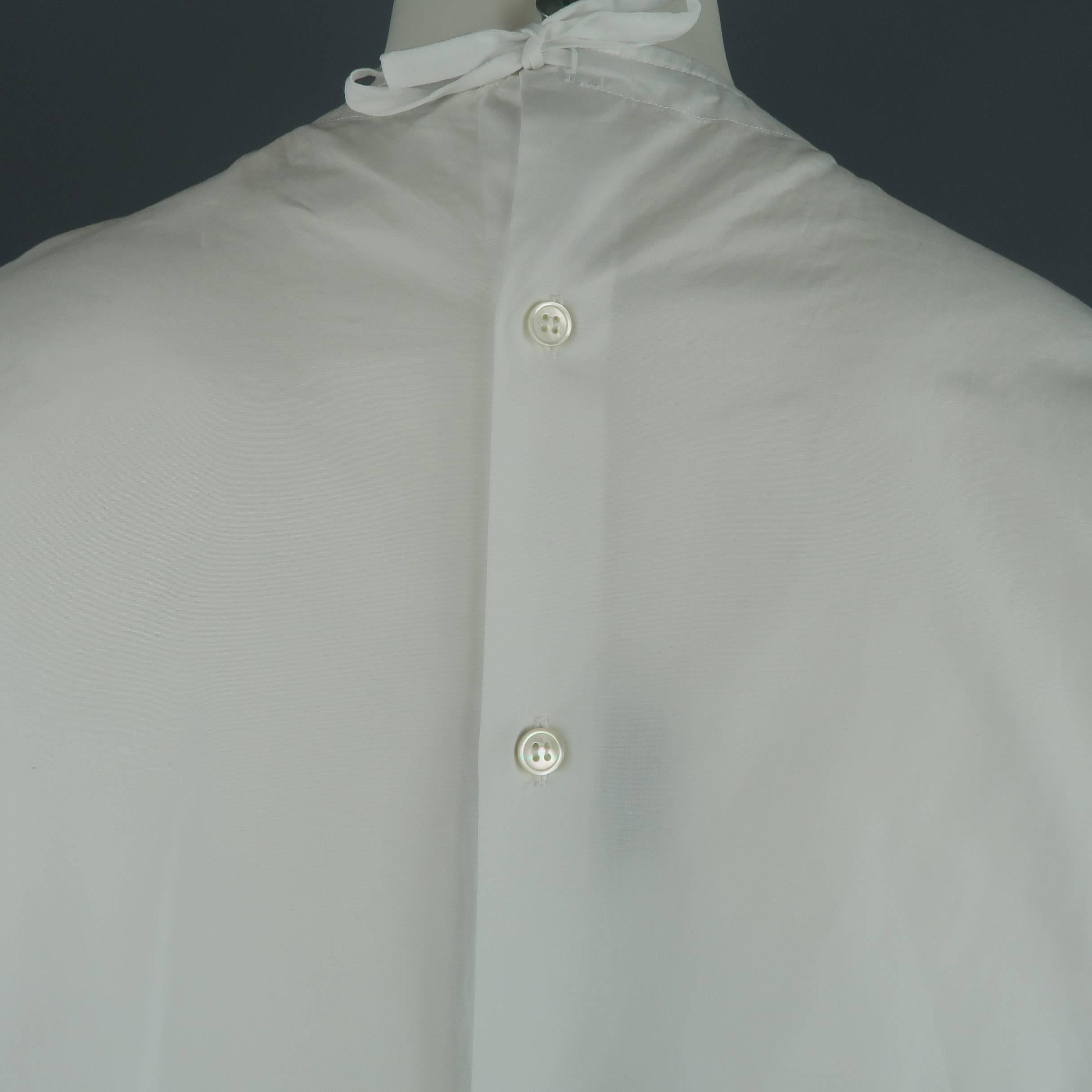MARNI Size S White Cotton Oversized Back Closure Long Sleeve Shirt 1